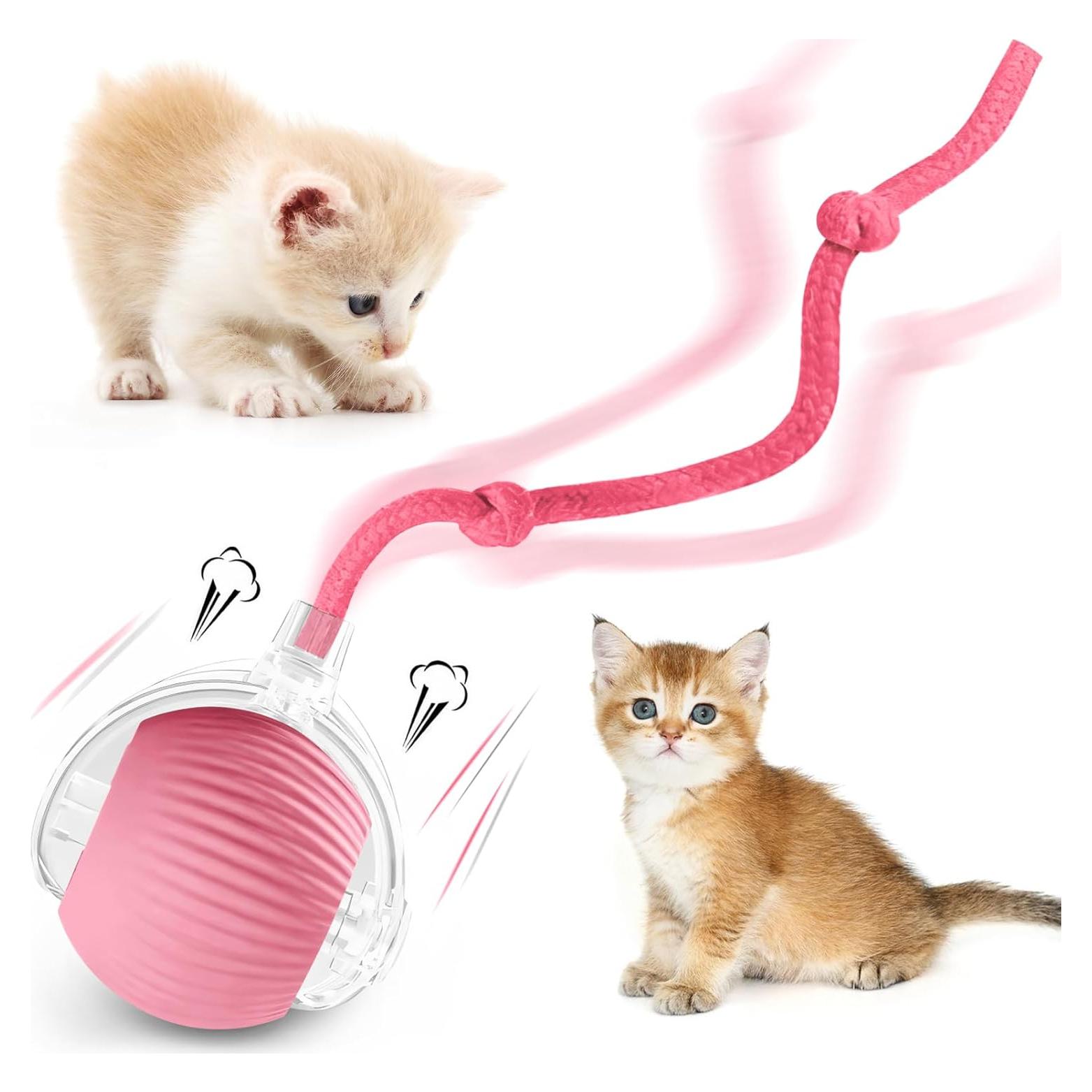 Pelota Interactiva para Gatos Peppy Pet Rosa 360°