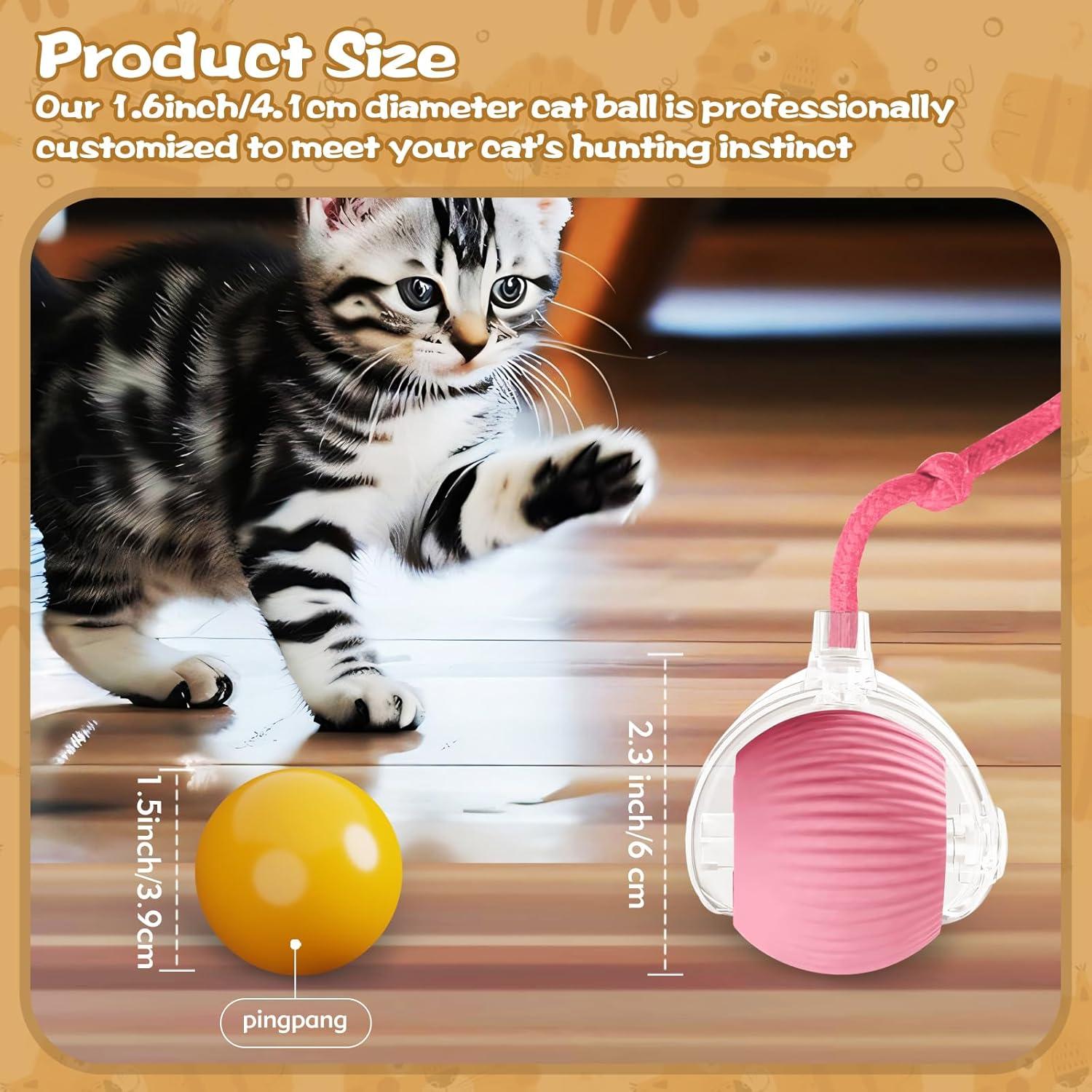 Pelota Interactiva para Gatos Peppy Pet Rosa 360°