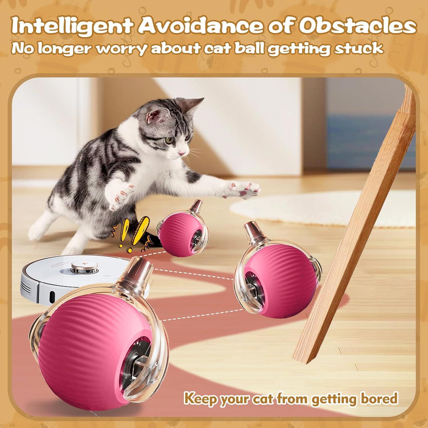 Pelota Interactiva para Gatos Peppy Pet Rosa 360°