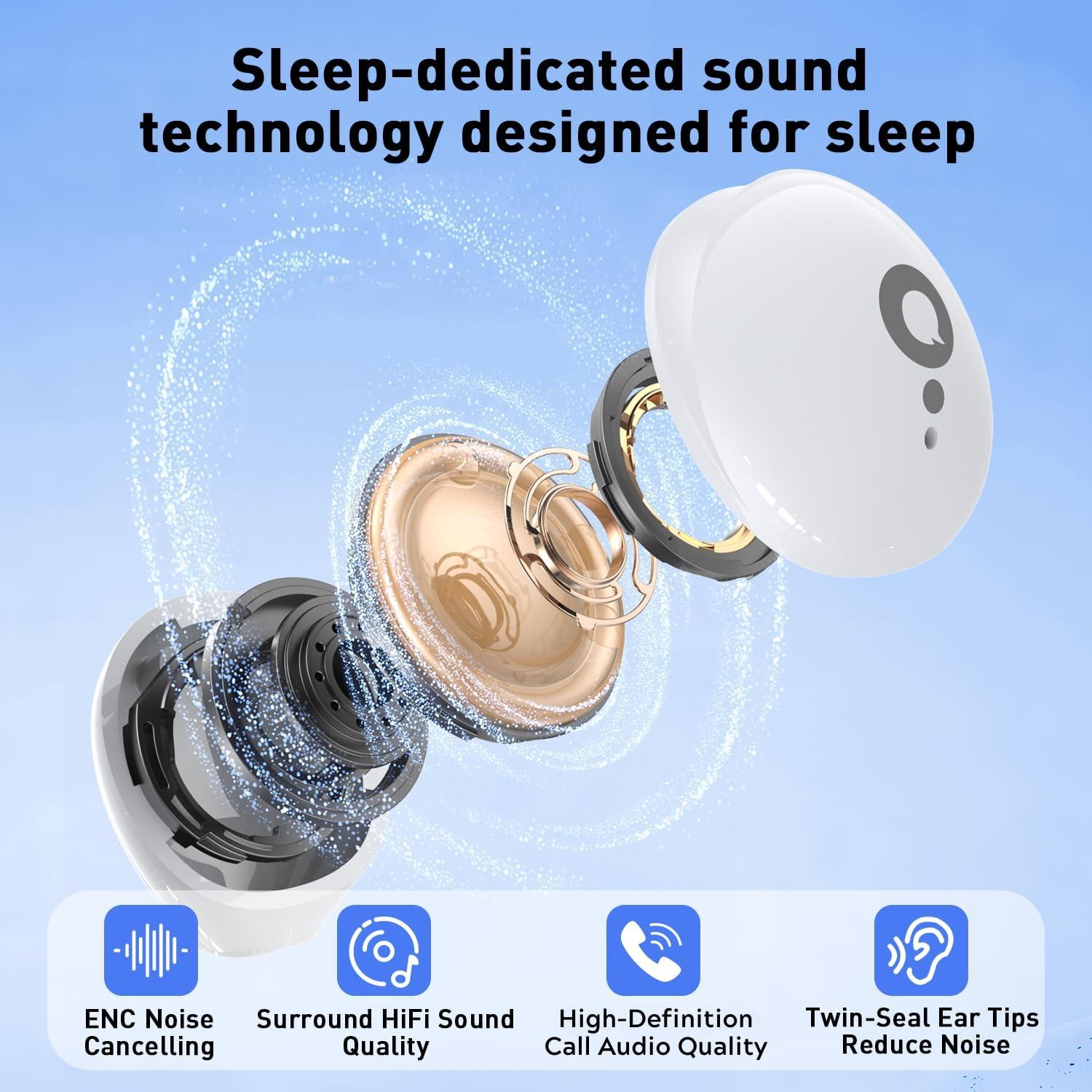 Auriculares Inalámbricos para Dormir S800 Bluetooth 5.4 - Blanco