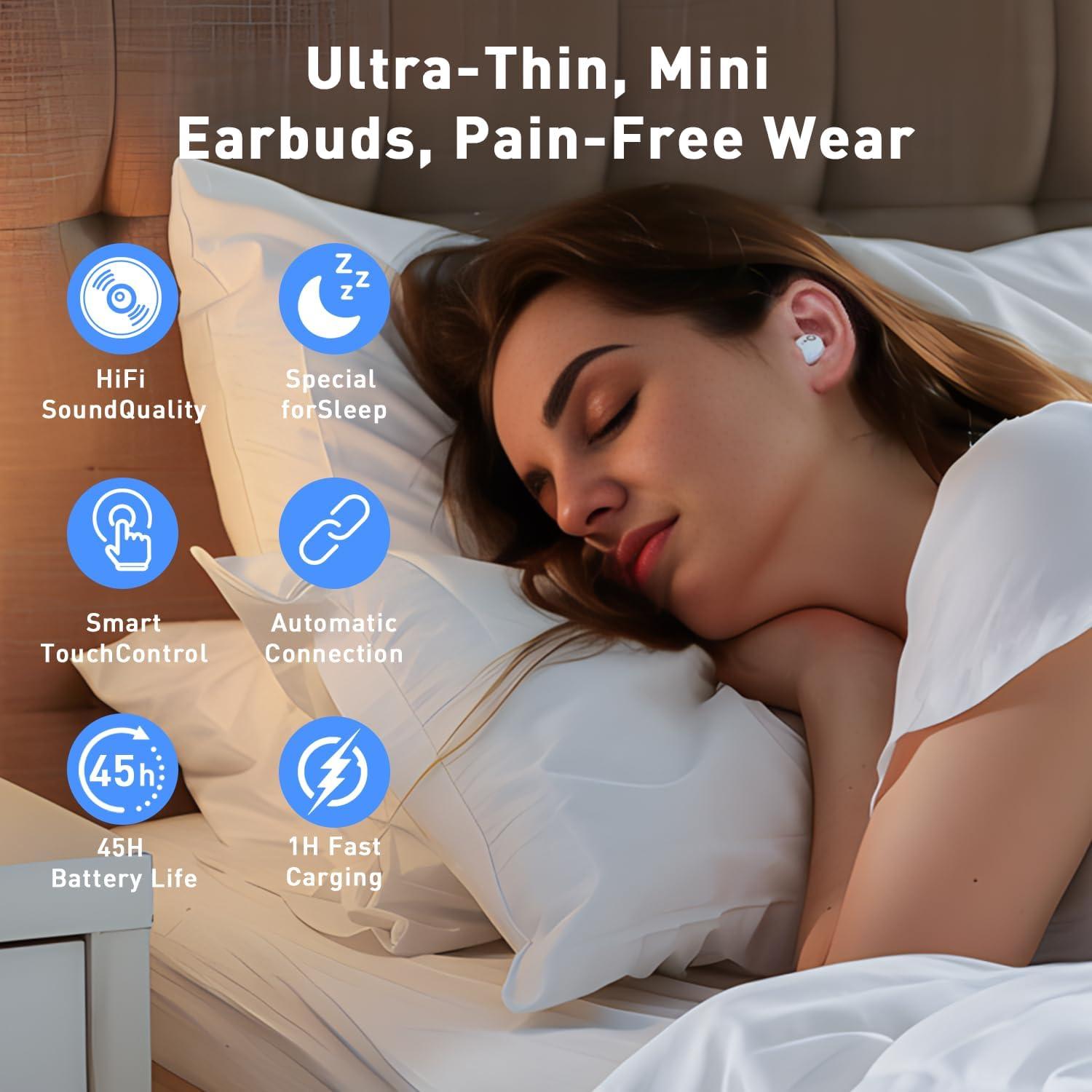 Auriculares Inalámbricos para Dormir S800 Bluetooth 5.4 - Blanco