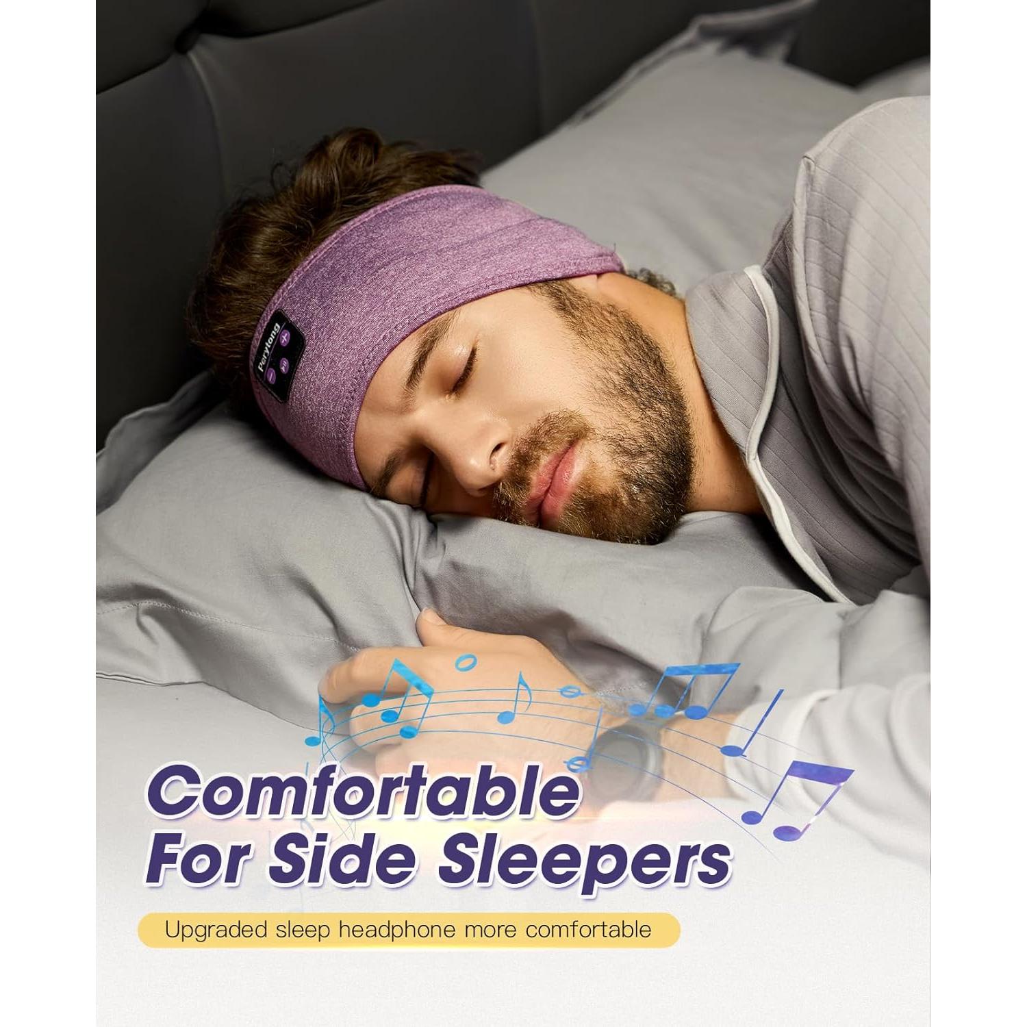 Perytong Sleeping Headphones Bluetooth 5.4 Headband, Wireless Music Sleeping Mask Headphones Earbuds Earphones Sweatproof for Women Mom Sports Workout Running Jogging Yoga Cool Gadgets Unique Gifts