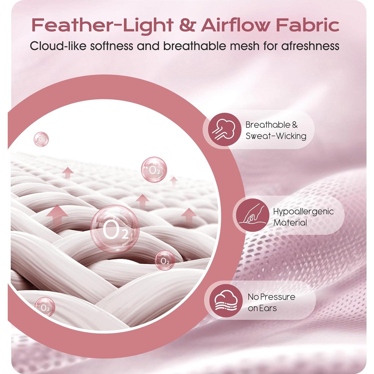 Auriculares para dormir INK-TOPOINT Bluetooth 5.4 Rosa