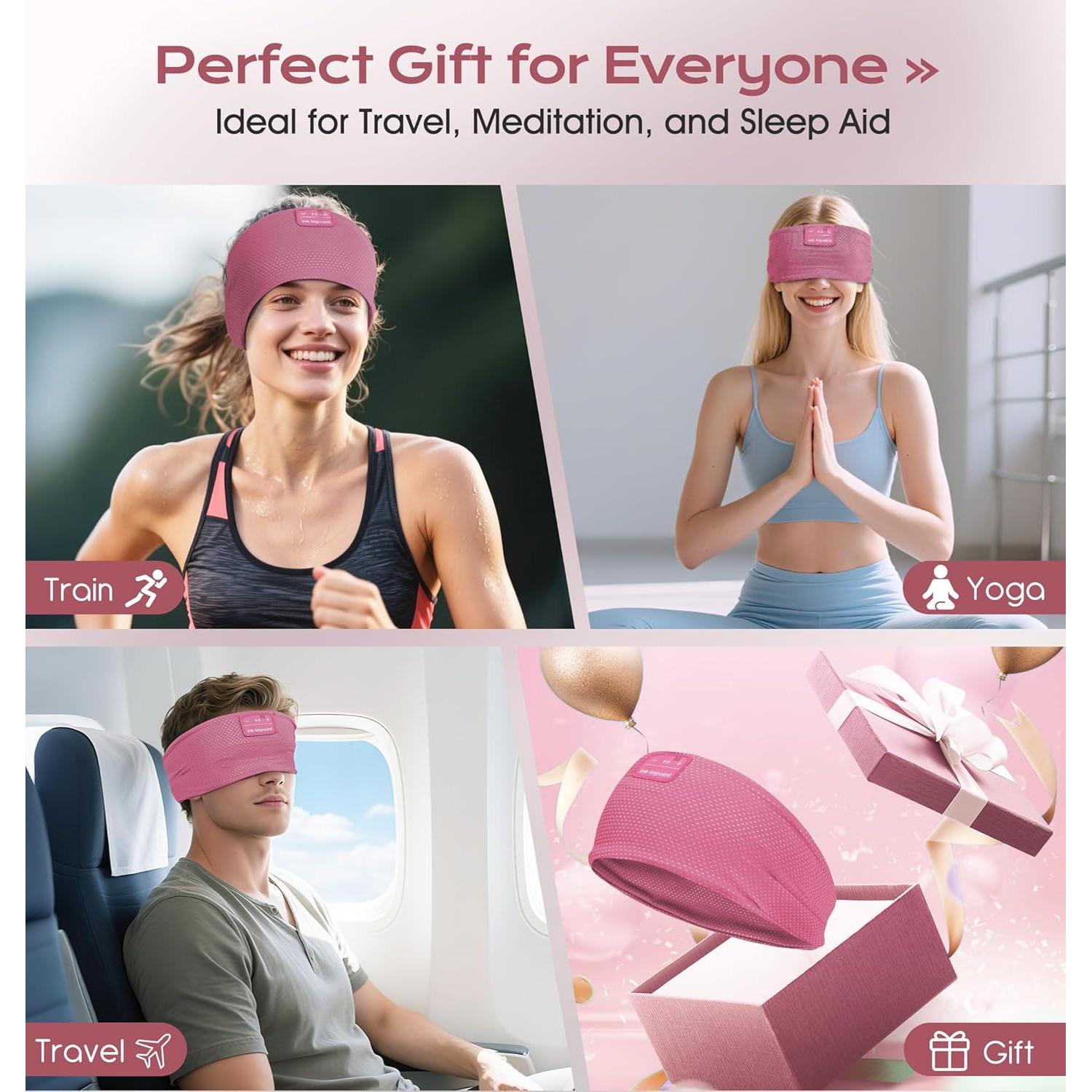 Auriculares para dormir INK-TOPOINT Bluetooth 5.4 Rosa