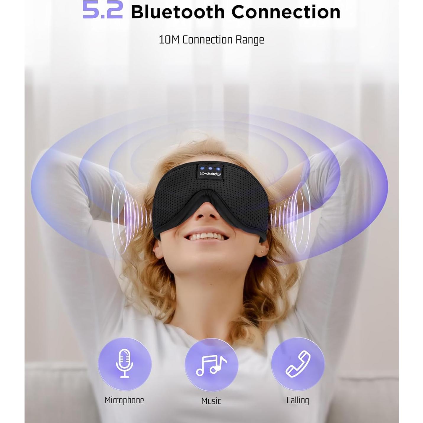 Auriculares para dormir Bluetooth LC-dolida, máscara 3D Obsidiana