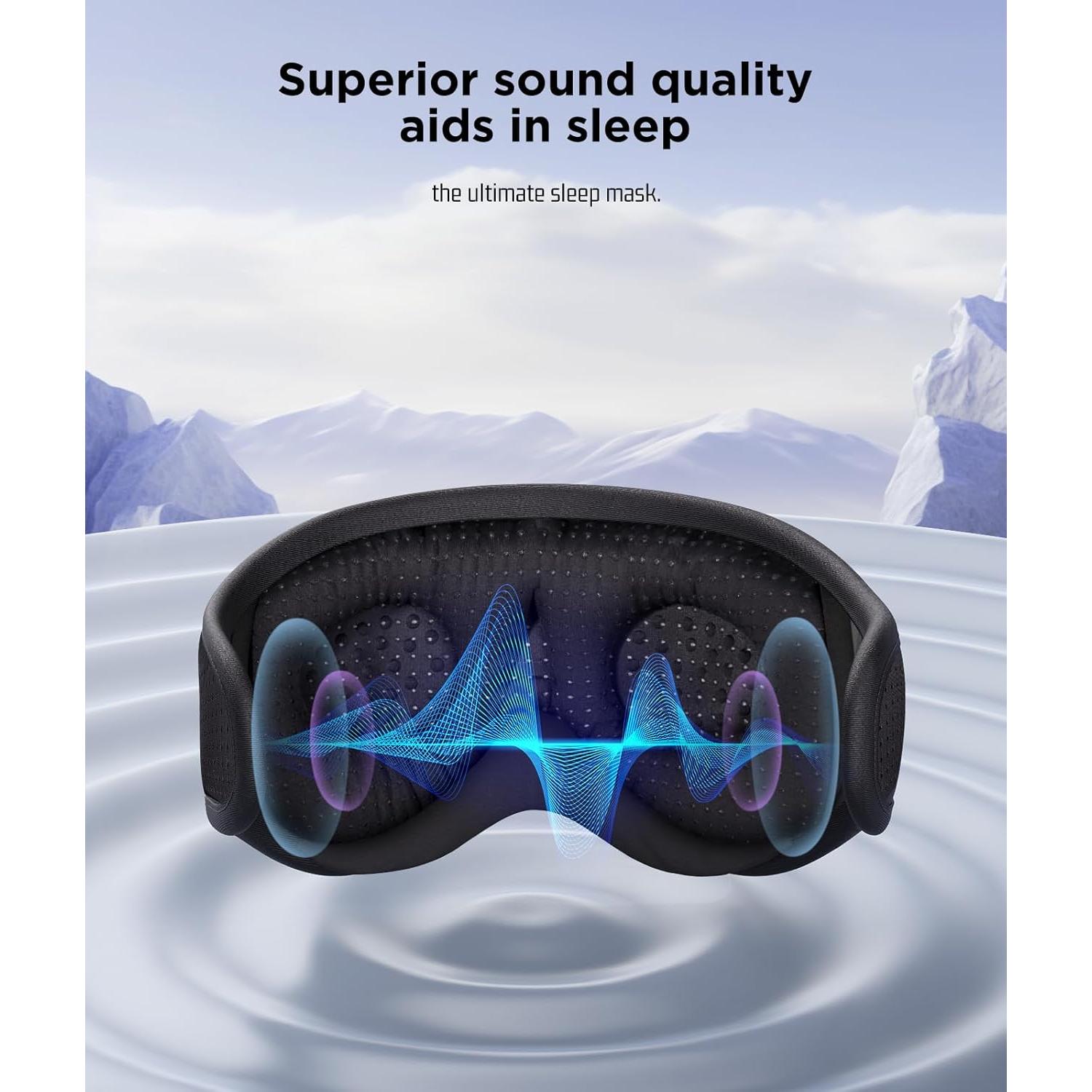 Auriculares para dormir Bluetooth LC-dolida, máscara 3D Obsidiana