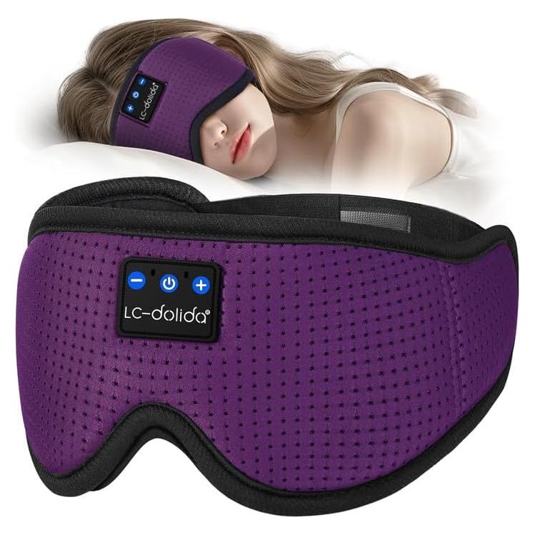 Máscara de Sueño Bluetooth LC-dolida Púrpura 20x10 cm