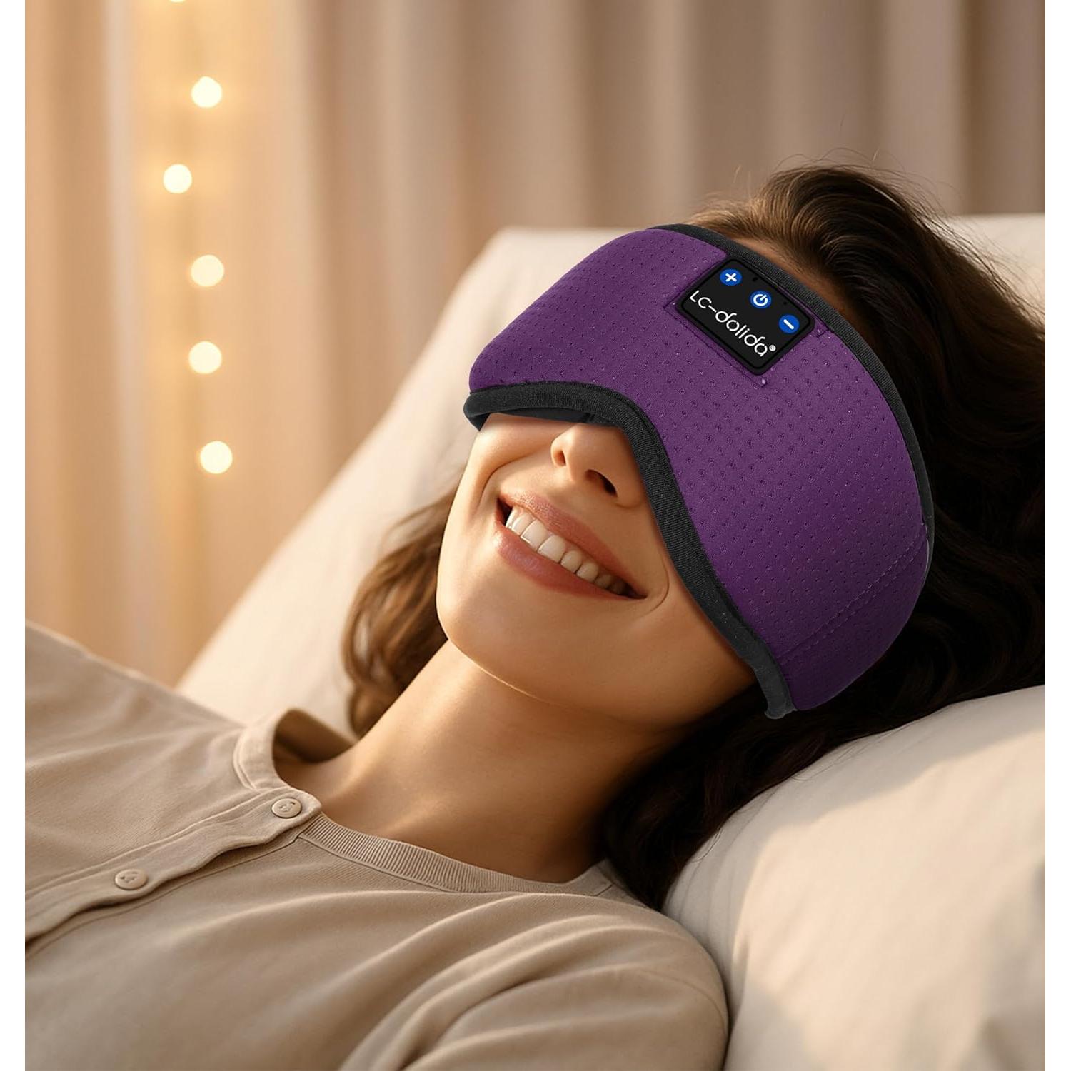 Máscara de Sueño Bluetooth LC-dolida Púrpura 20x10 cm
