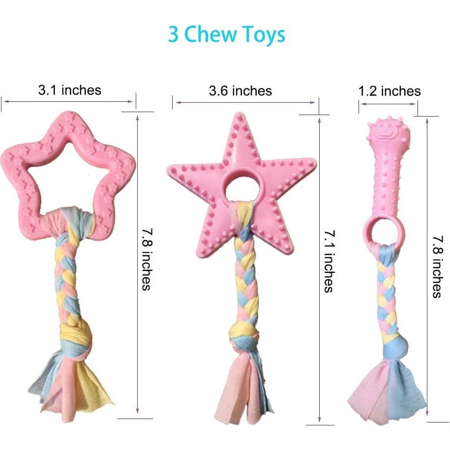 Juguetes para cachorros Volacopets 5 piezas rosa masticar