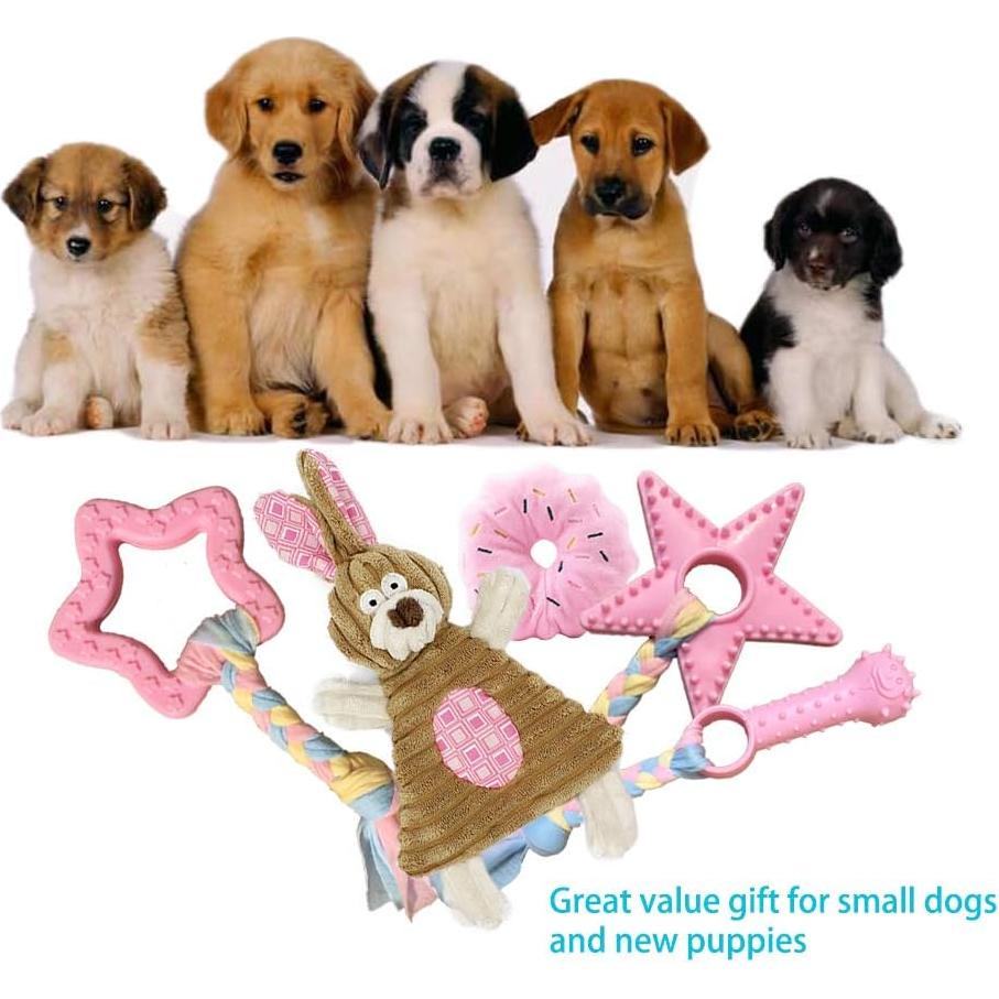 Juguetes para cachorros Volacopets 5 piezas rosa masticar
