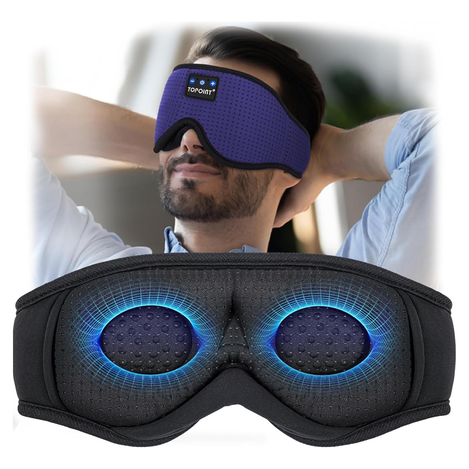 Máscara para dormir Bluetooth TOPOINT 3D con cancelación de ruido