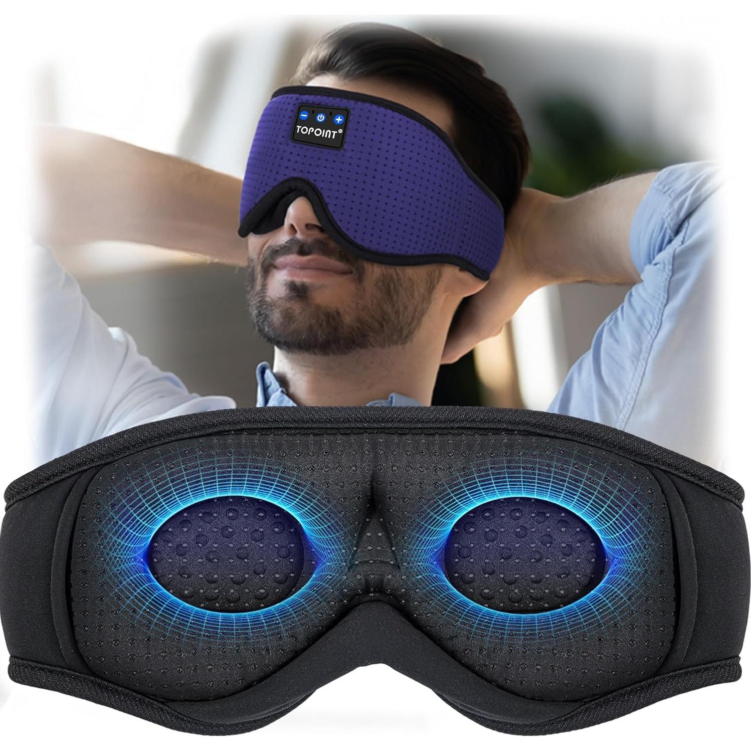 Máscara para dormir Bluetooth TOPOINT 3D con cancelación de ruido
