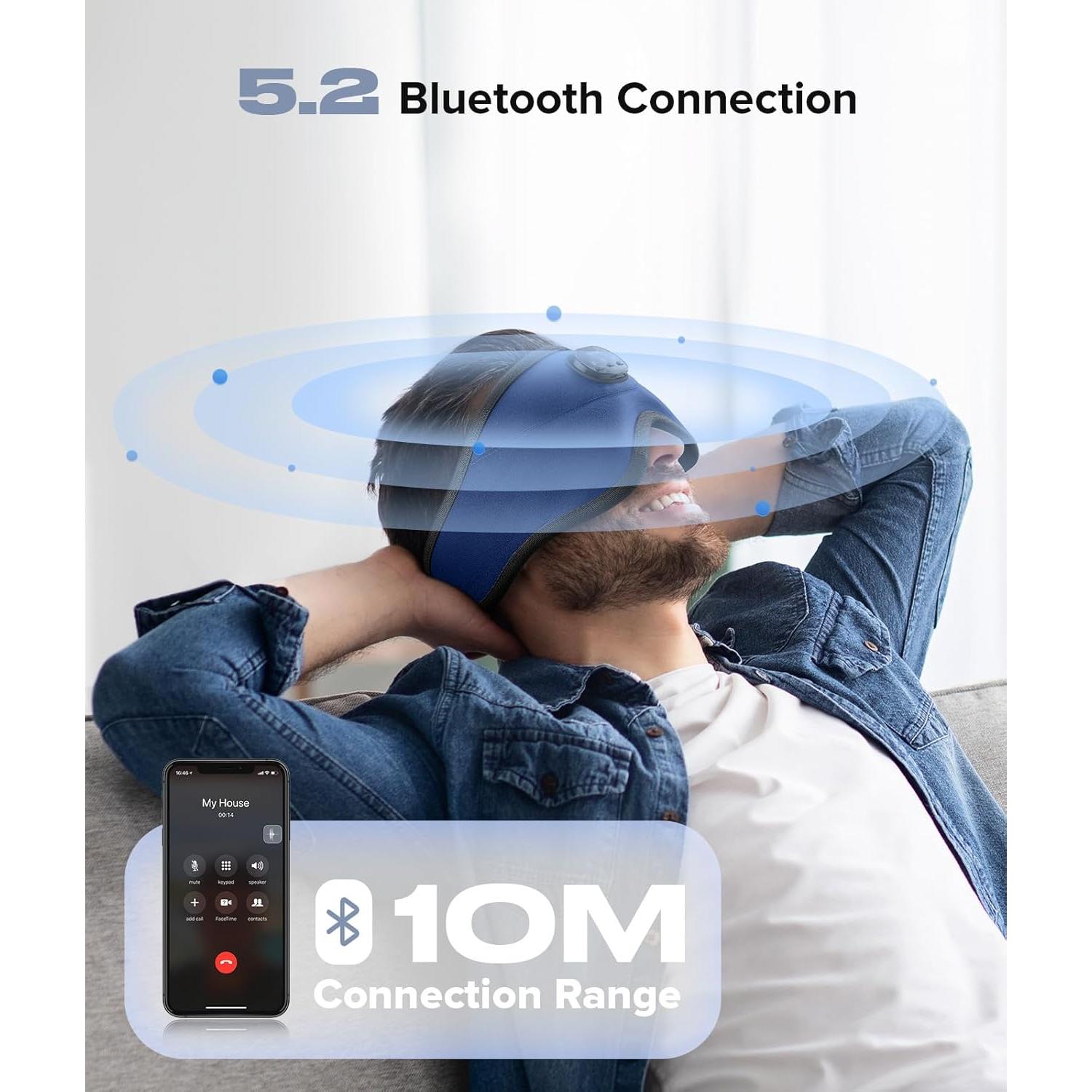 Máscara de Sueño TOPOINT con Bluetooth 5.4 y Ruido Blanco