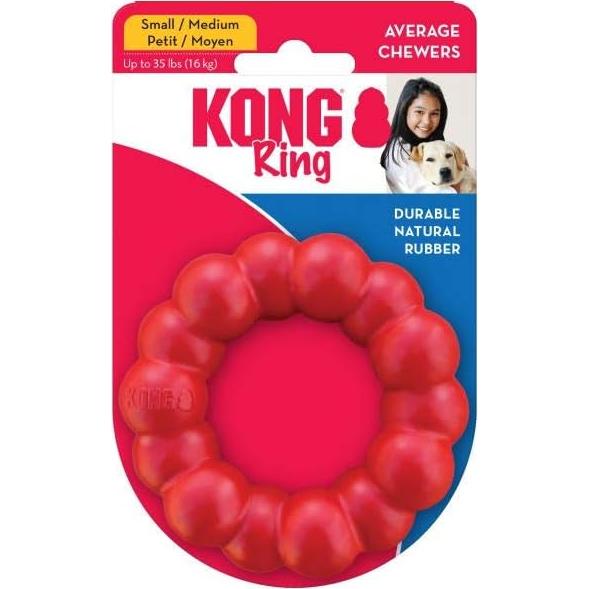 KONG Anillo de Caucho Natural para Perros Pequeños 8,89 cm