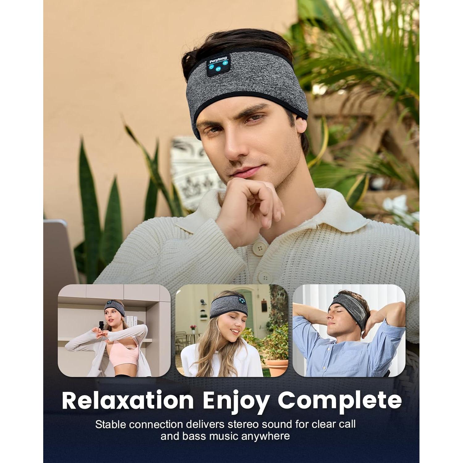 Auriculares para dormir Perytong Bluetooth Diadema Suave 10h