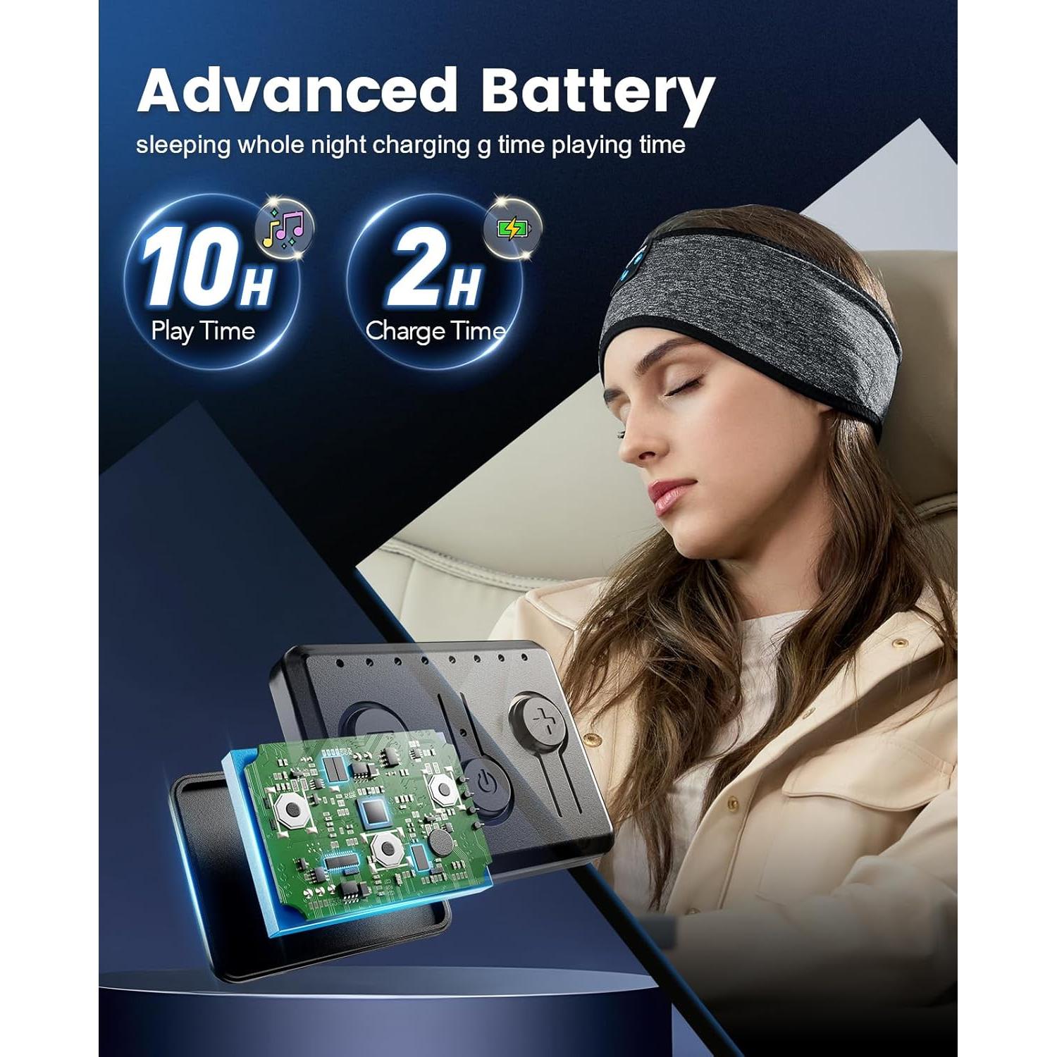 Auriculares para dormir Perytong Bluetooth Diadema Suave 10h