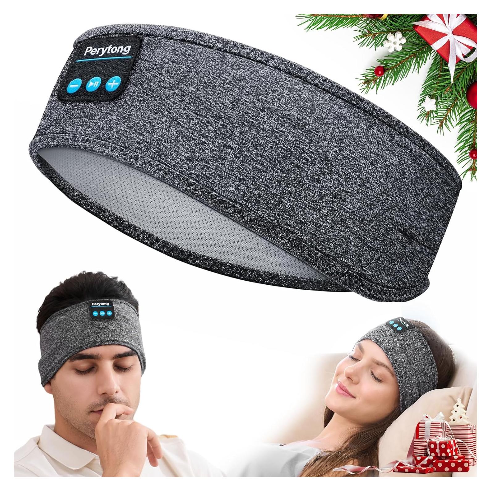 Perytong Sleep Headphones Wireless Headband Stretchable Bluetooth 5.4 Sleep Headband Earphones, Comfy Side Sleeping Earbuds with High Definition Stereo Speakers, Electronics, Gifts for Men Women