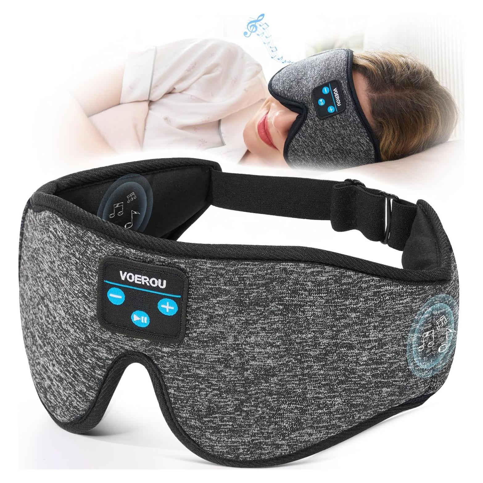 Máscara de Sueño Voerou con Auriculares Bluetooth 5.2