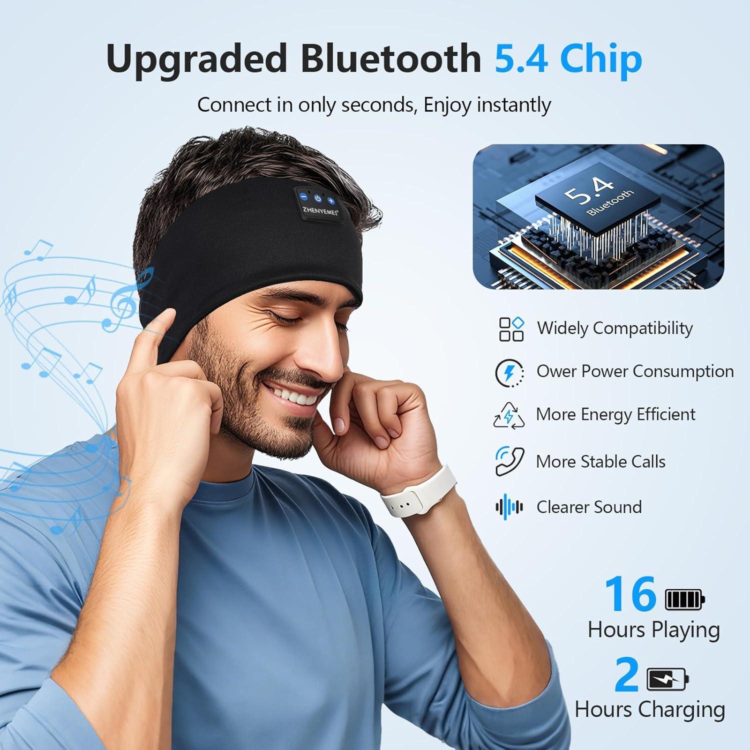 Auriculares para dormir Bluetooth ZHENYEMEI con micrófono HD