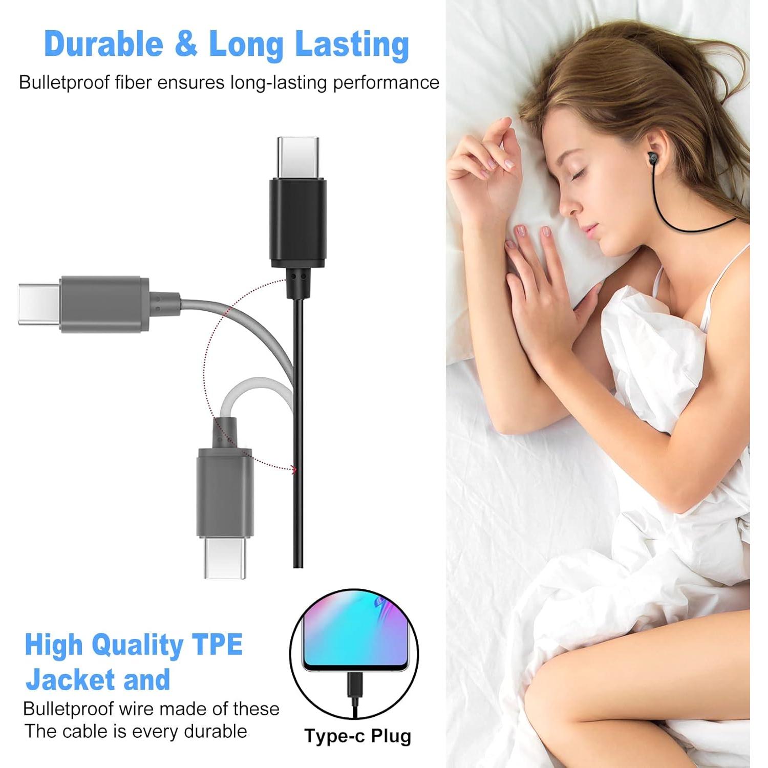 Auriculares con Cable USB-C MAXROCK para Dormir - 2 Piezas