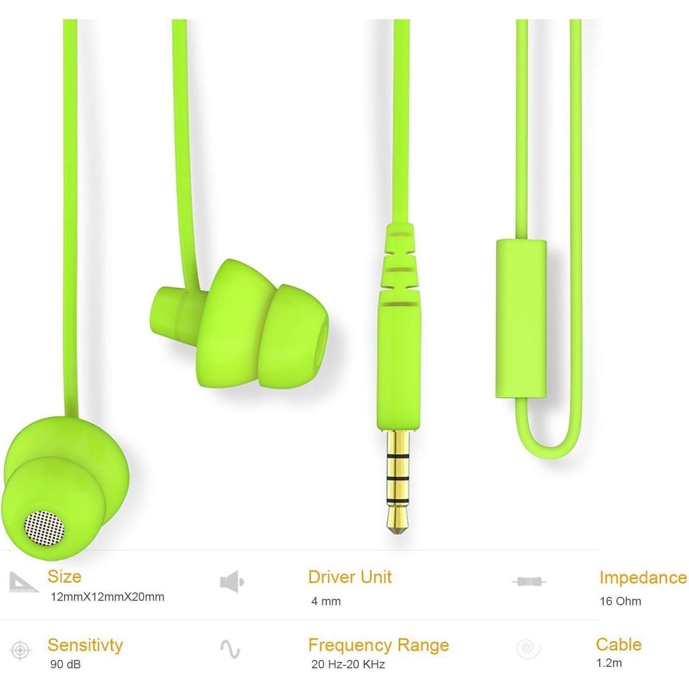 Auriculares con Cable MAXROCK 5mm Silicona Suave para Dormir