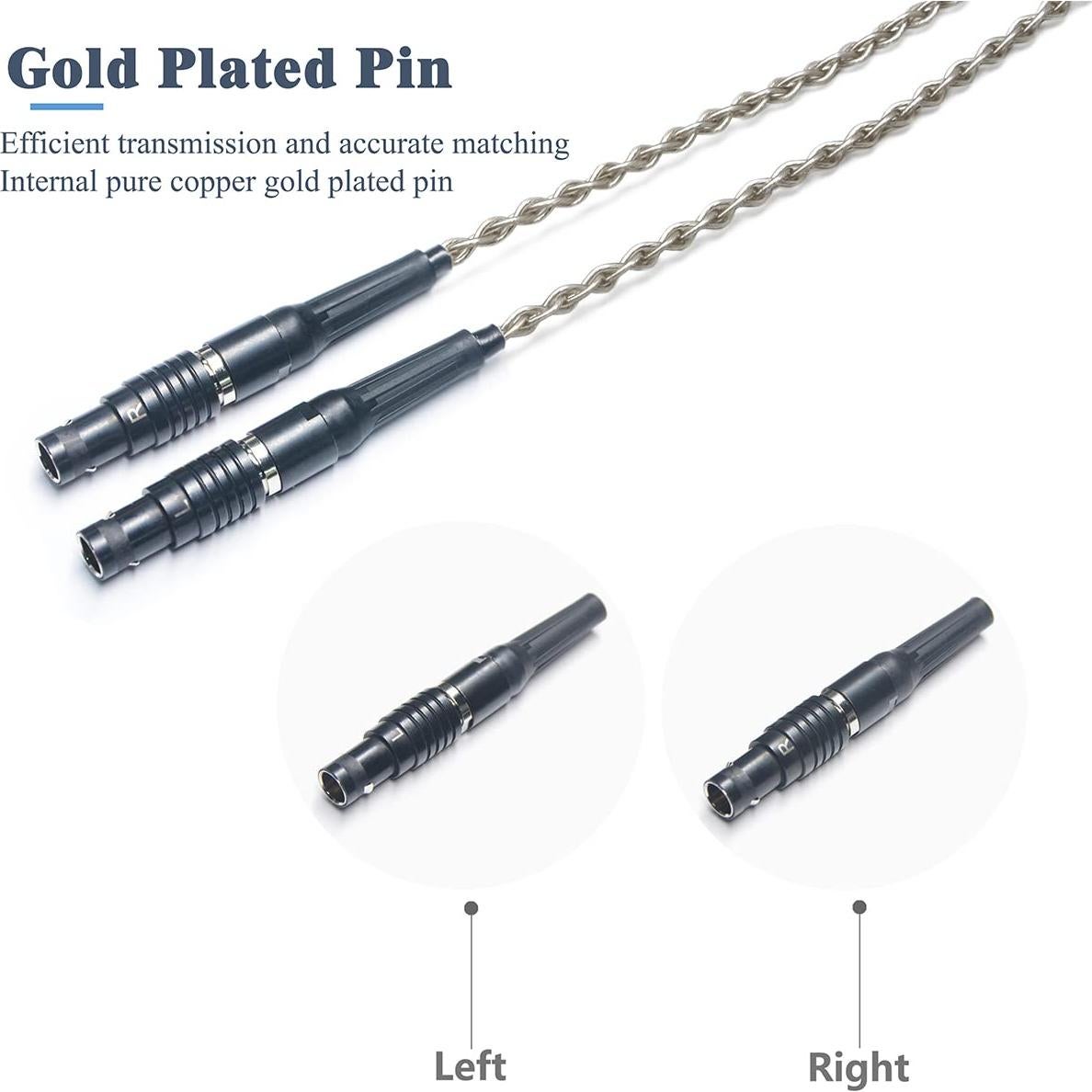 Cable de Auriculares GUCraftsman 1.8m 6N Plata Cristal 4.4mm