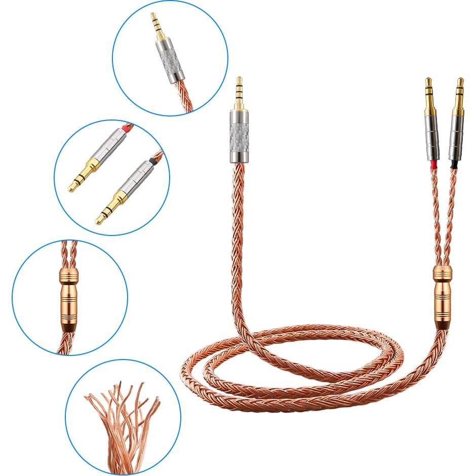 Cable de Reemplazo XIUSHAOT para Auriculares Hifiman 2.5mm