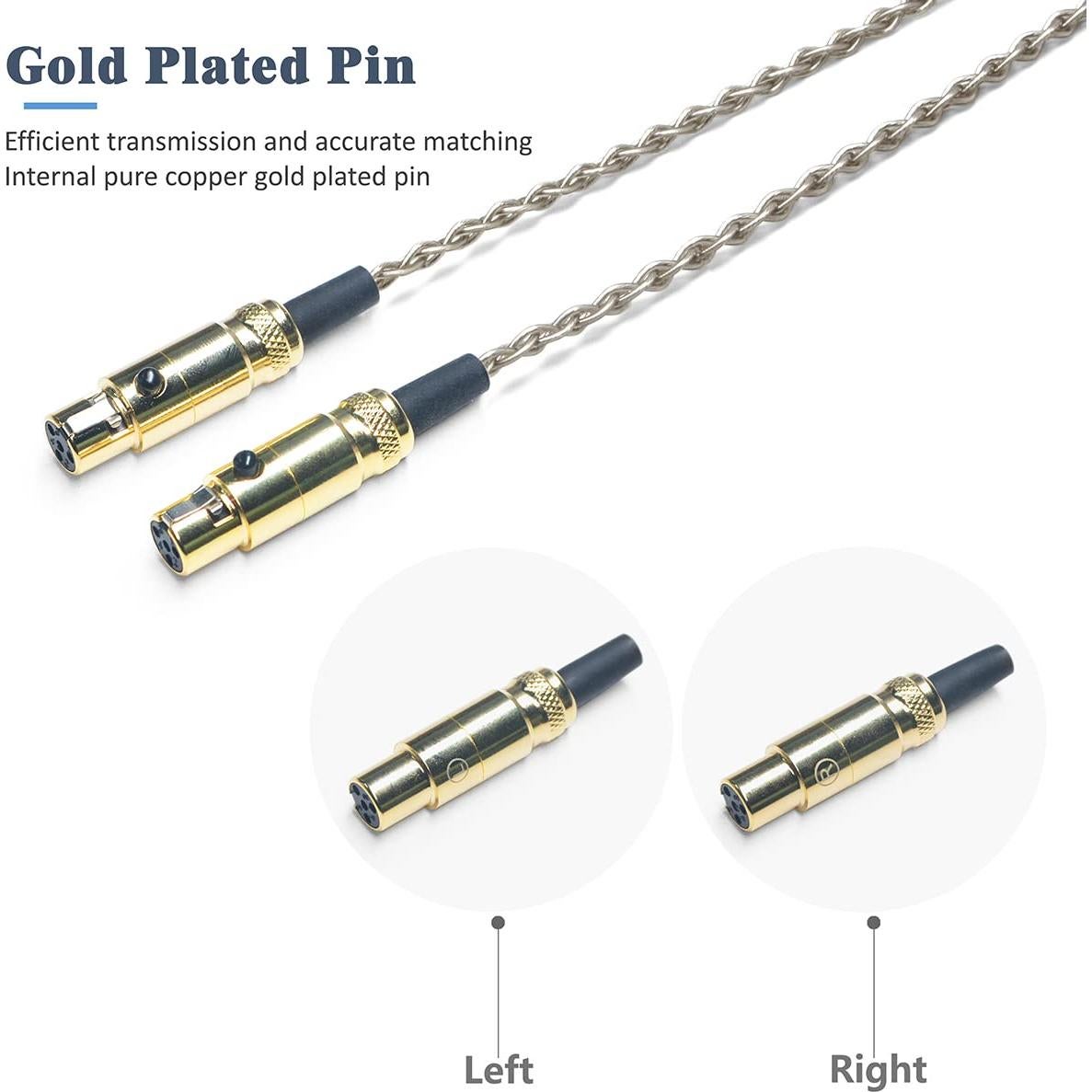 Cable de Auriculares GUCraftsman 6N Plata 1.8m 4Pin XLR