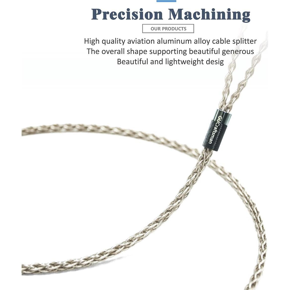 Cable de Auriculares GUCraftsman 6N Plata 1.8m 4Pin XLR