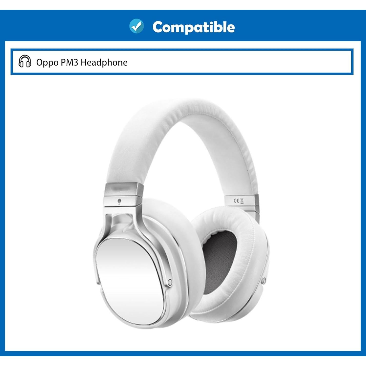 Cojines de Reemplazo para Auriculares Oppo PM3 - Cuero Suave y Espuma Densa