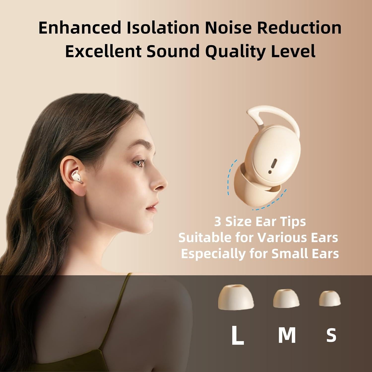 Auriculares M73 para dormir HJX, ultraligeros, 50h batería