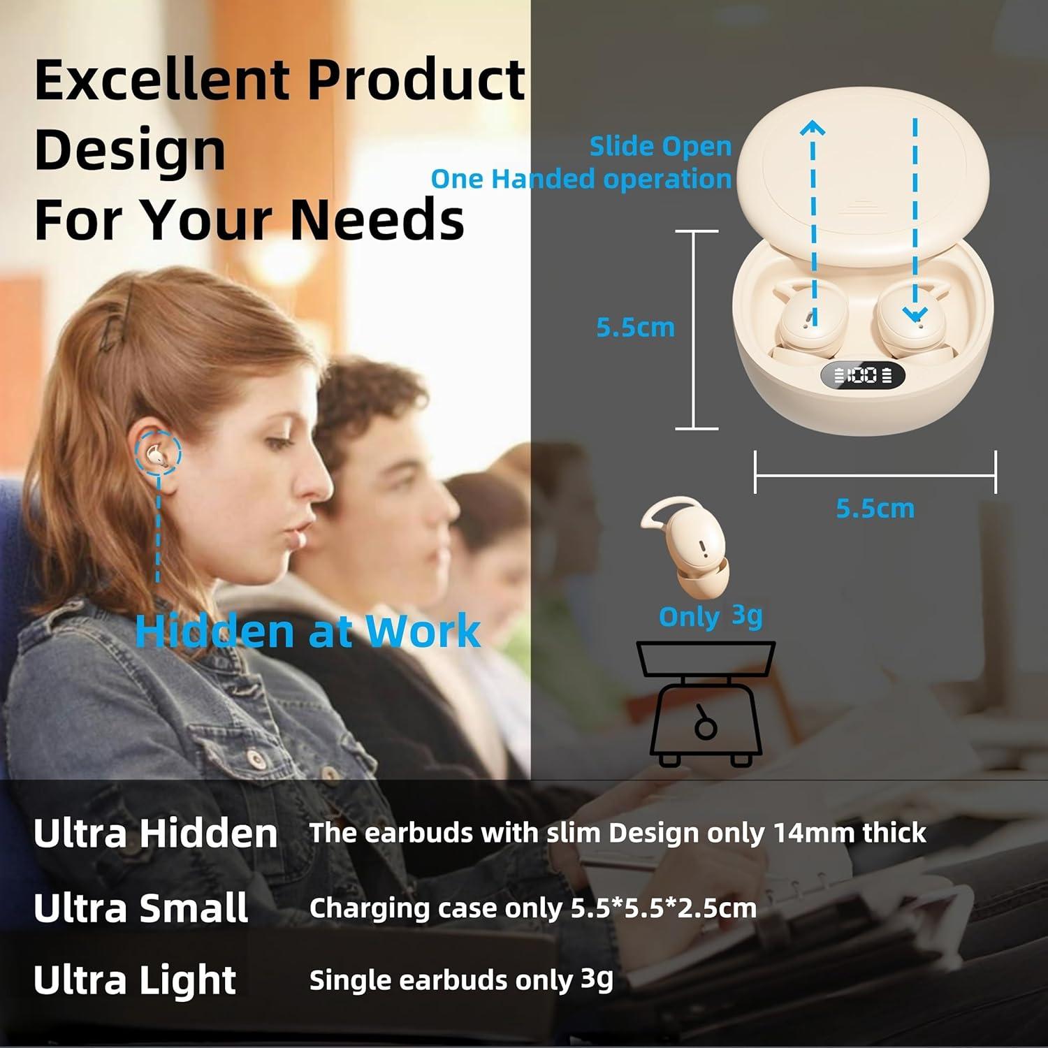 Auriculares M73 para dormir HJX, ultraligeros, 50h batería