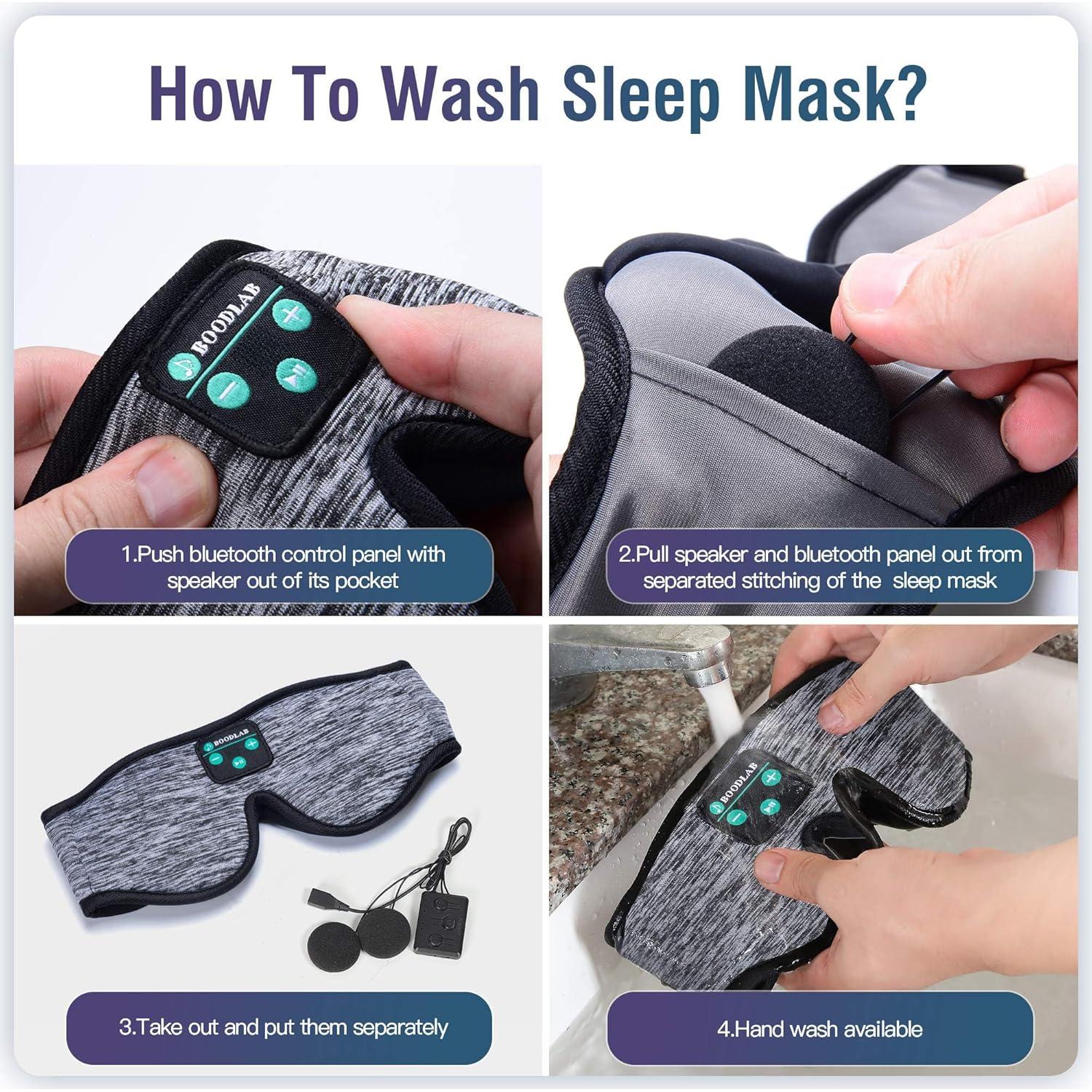 Máscara para dormir Bluetooth Boodlab con auriculares lavables