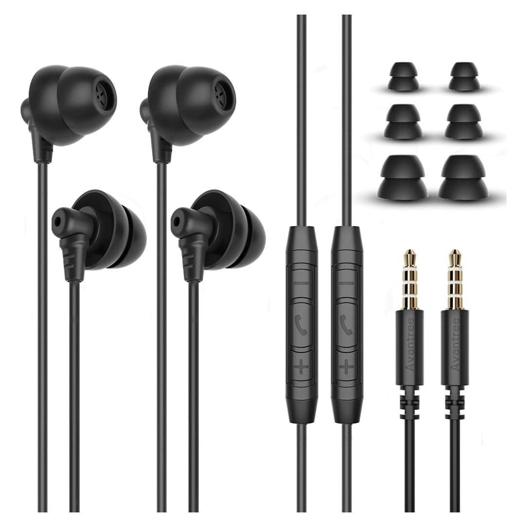 Auriculares con Cable Avantree Lullaby E20 para Dormir - 2 Paquetes