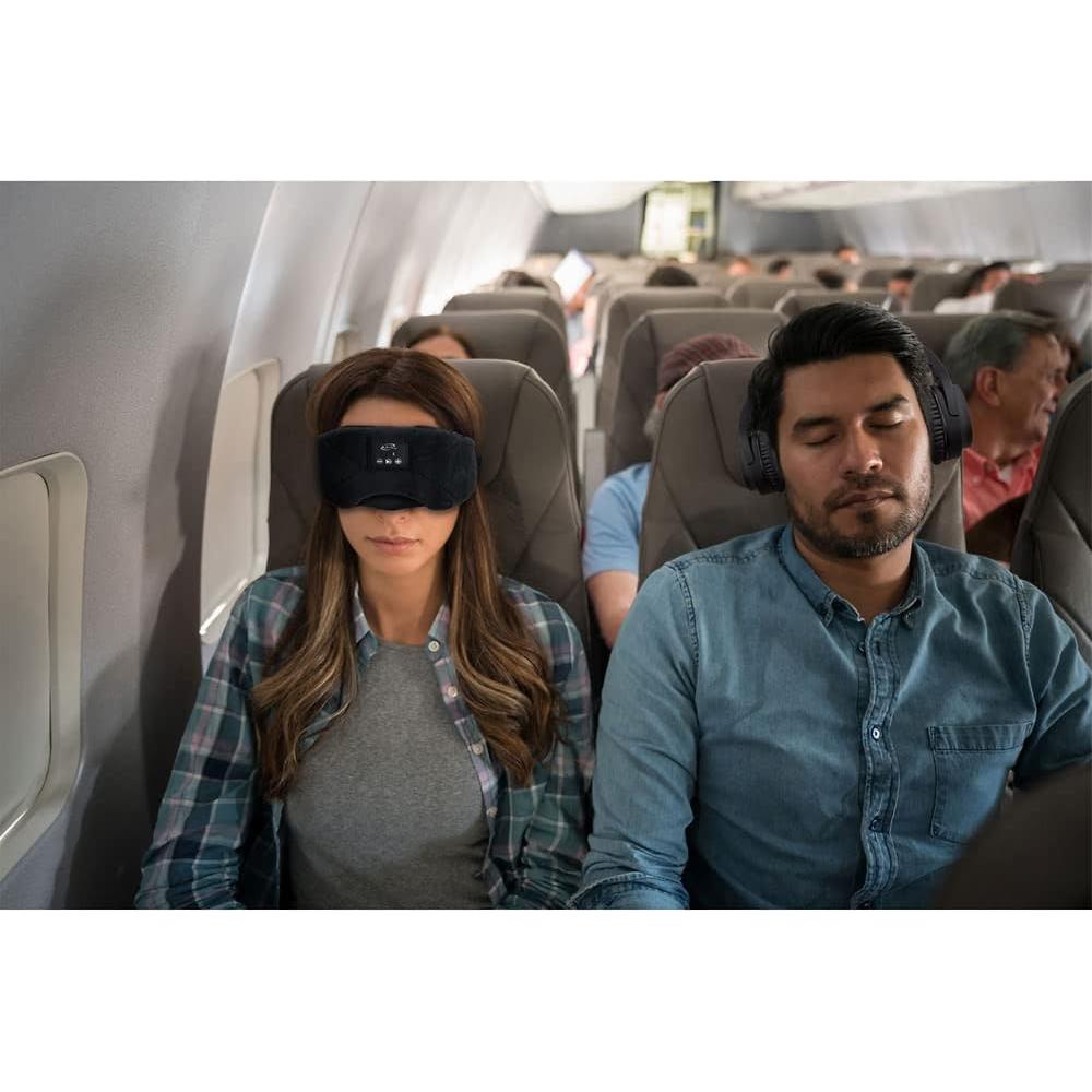 iLive Bluetooth Wireless Sleep Mask Headphones, Adjustable Headband, Carry Pouch Included, Black (IAHB31B)
