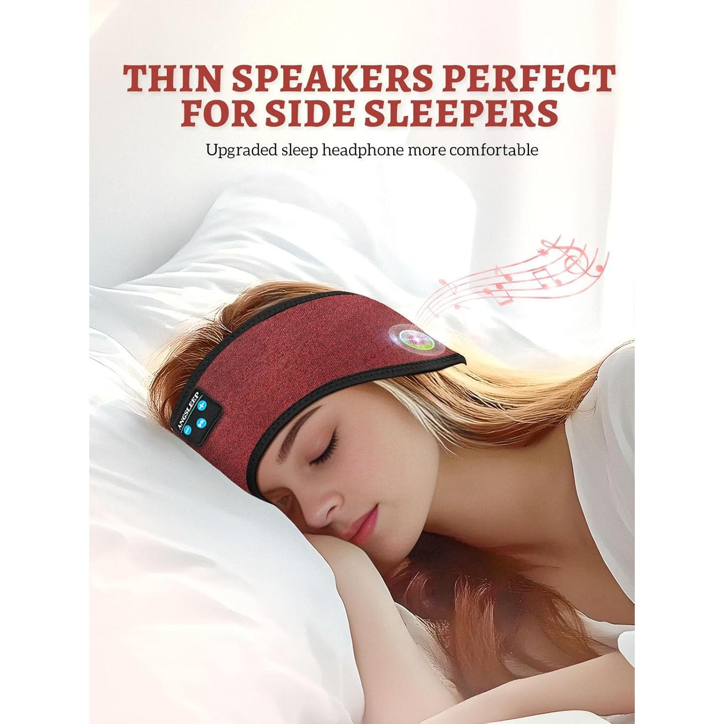 Sleep Headphones, Support Wireless & Wired Palyback, Bluetooth Headband Headphones with Ultra-Thin HD Stereo Speakers, Good Breathability, Perfect for Sleeping,Workout,Yoga,Insomnia,Air Travel