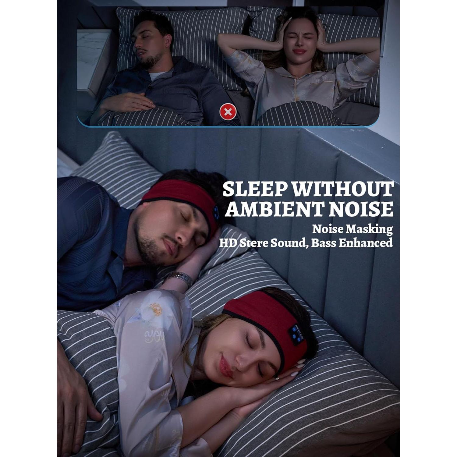 Sleep Headphones, Support Wireless & Wired Palyback, Bluetooth Headband Headphones with Ultra-Thin HD Stereo Speakers, Good Breathability, Perfect for Sleeping,Workout,Yoga,Insomnia,Air Travel