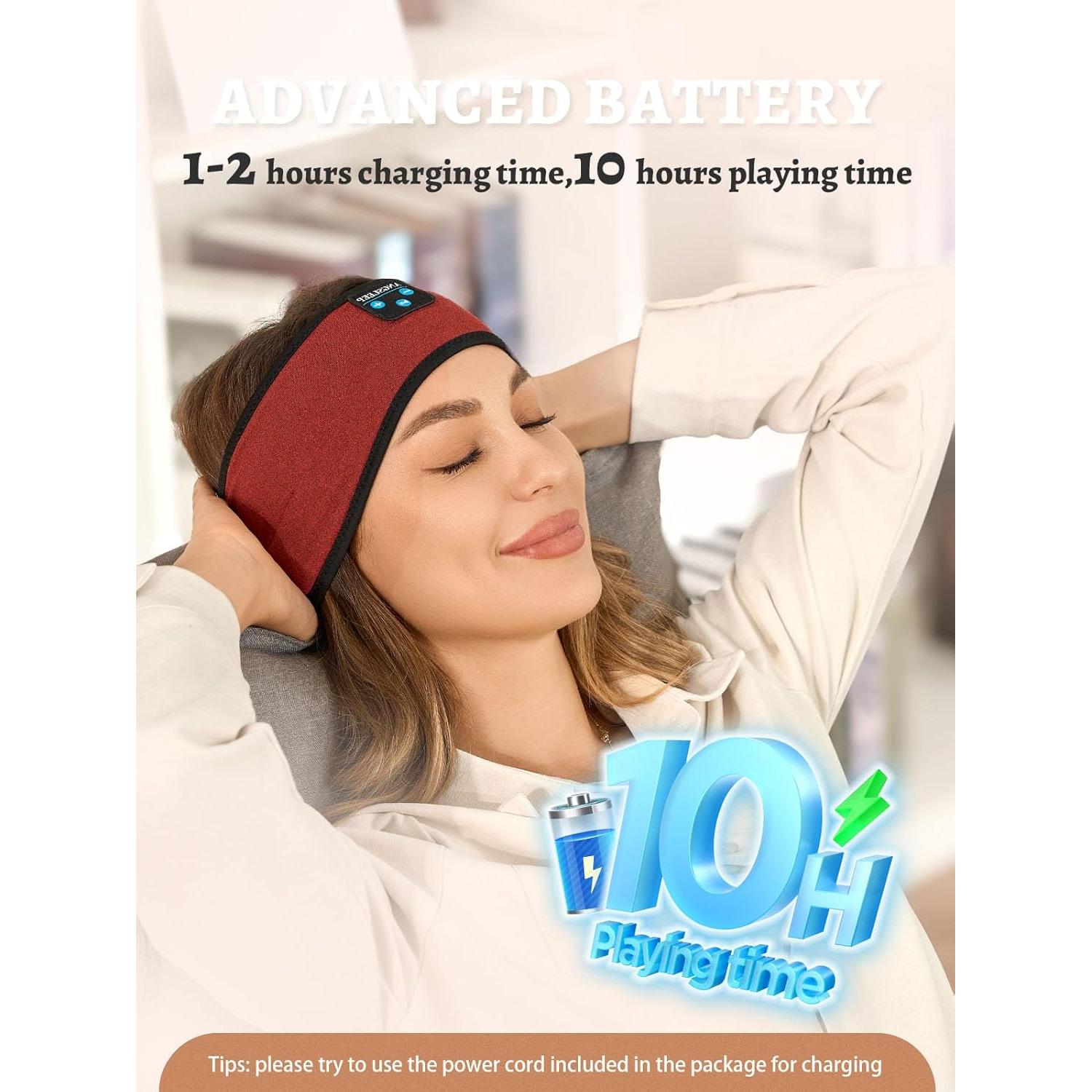 Sleep Headphones, Support Wireless & Wired Palyback, Bluetooth Headband Headphones with Ultra-Thin HD Stereo Speakers, Good Breathability, Perfect for Sleeping,Workout,Yoga,Insomnia,Air Travel