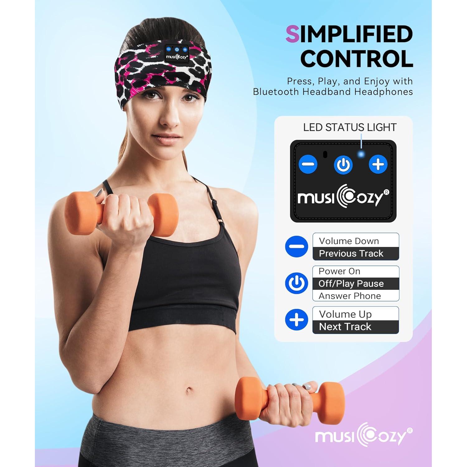 Auriculares Bluetooth 5.2 MUSICOZY con Banda para Dormir y Ejercicio