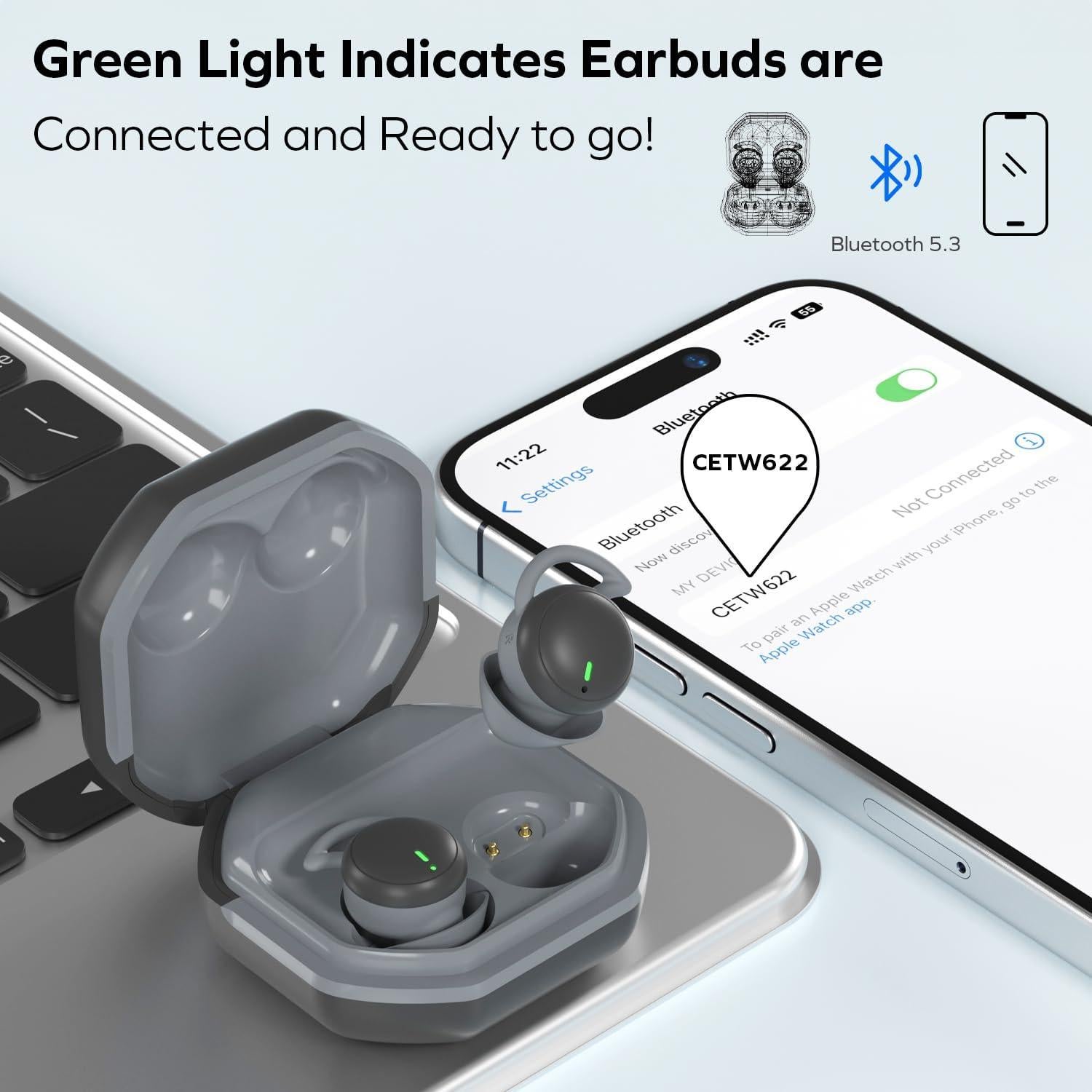 Auriculares Inalámbricos Coby Sleep Earbuds con Bluetooth 5.3