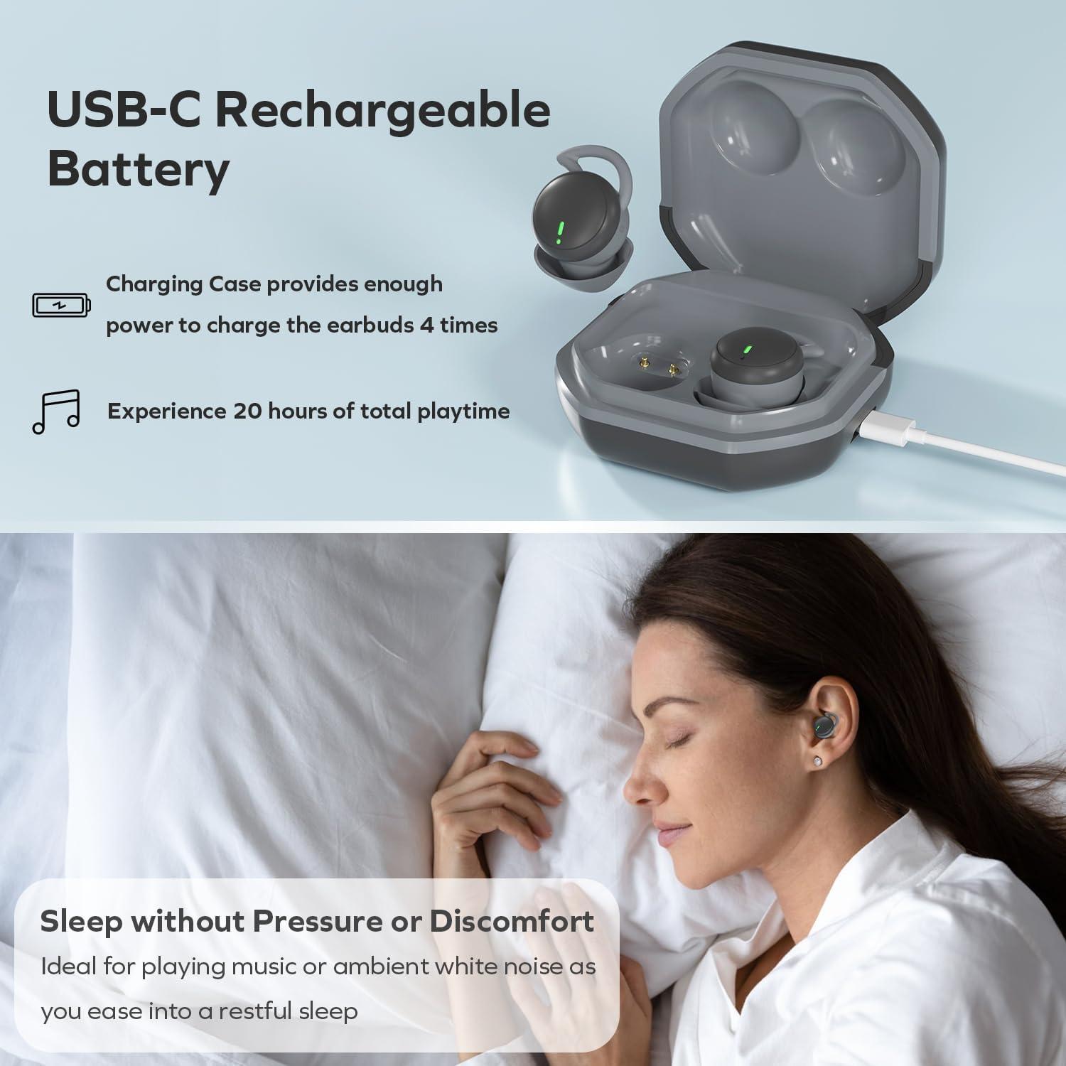 Auriculares Inalámbricos Coby Sleep Earbuds con Bluetooth 5.3
