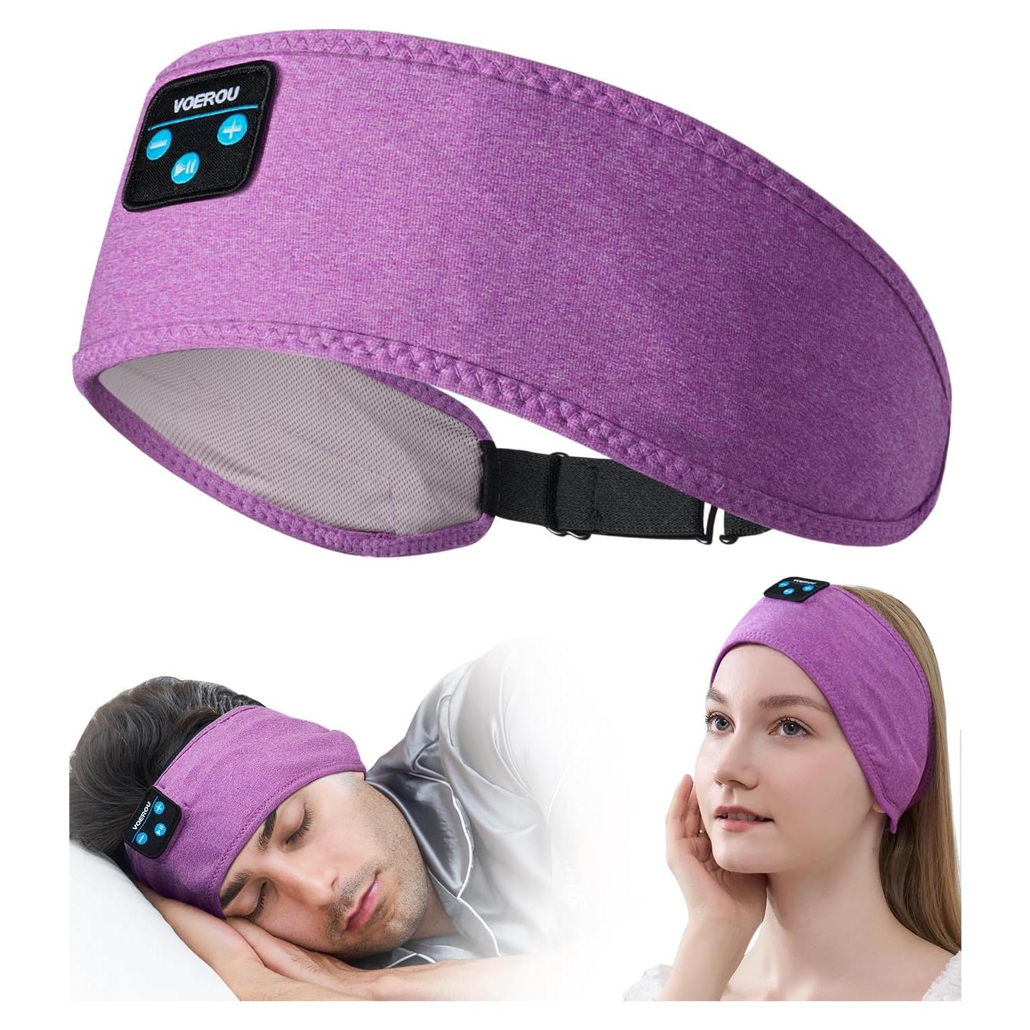 Voerou Sleep Headphones Bluetooth Headband, 10+ Hrs Wireless Sleeping Headphones Earbuds Sleep Mask, Cool Tech Gadget for Men Women, Perfects for Sleep Workout Running Yoga Travel Insomnia