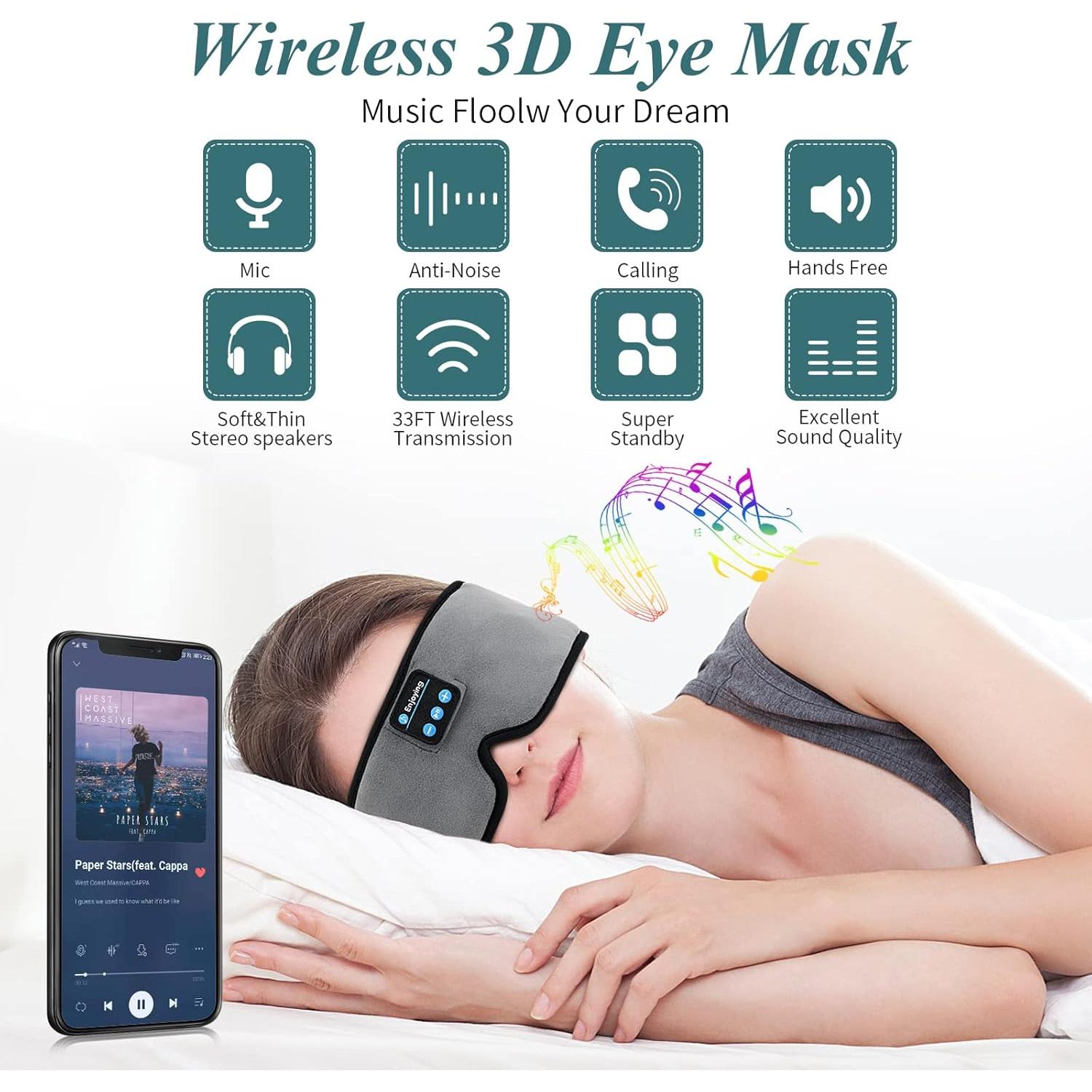 Auriculares para dormir inalámbricos 3D ERNSTING gris con altavoces HD