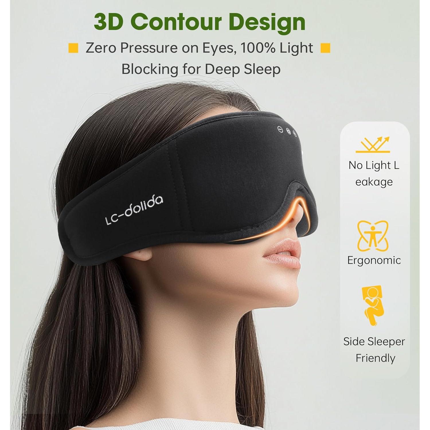 Máscara de Sueño Bluetooth 3D LC-dolida de Algodón de Bambú