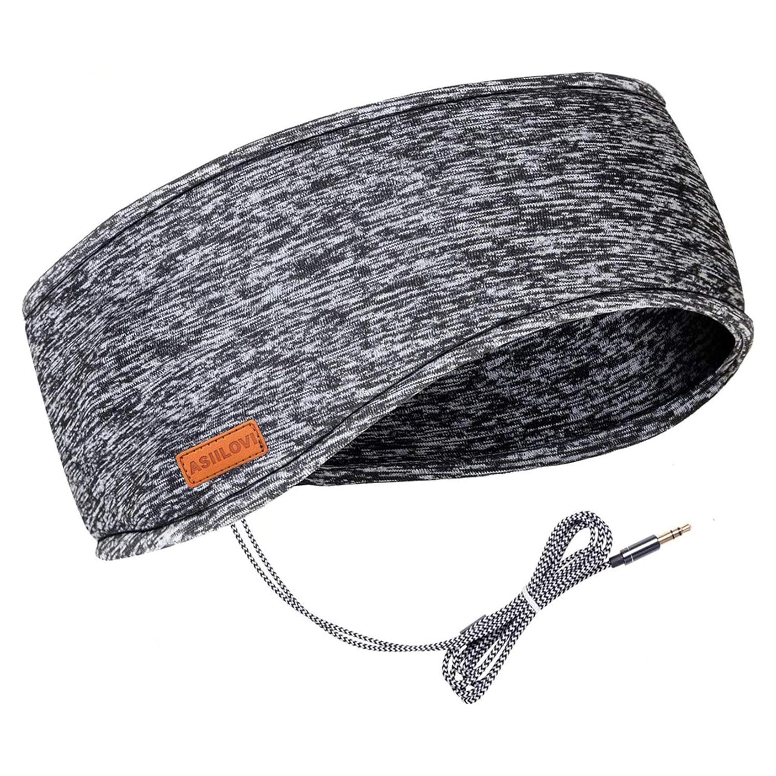 Sleep Headphones & Ear Warmers Headband Headphones & Ear Muffs Ear Covers with Ultra-Thin HD Stereo Speakers for Outdoor Sports Running Nap Sleeping ASMR & Daily Wear (Wired-Gray)