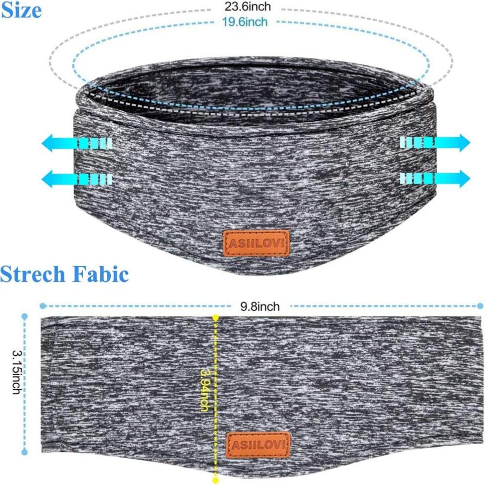 Sleep Headphones & Ear Warmers Headband Headphones & Ear Muffs Ear Covers with Ultra-Thin HD Stereo Speakers for Outdoor Sports Running Nap Sleeping ASMR & Daily Wear (Wired-Gray)