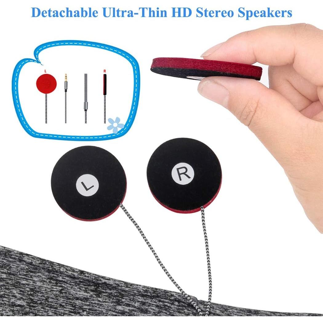 Sleep Headphones & Ear Warmers Headband Headphones & Ear Muffs Ear Covers with Ultra-Thin HD Stereo Speakers for Outdoor Sports Running Nap Sleeping ASMR & Daily Wear (Wired-Gray)