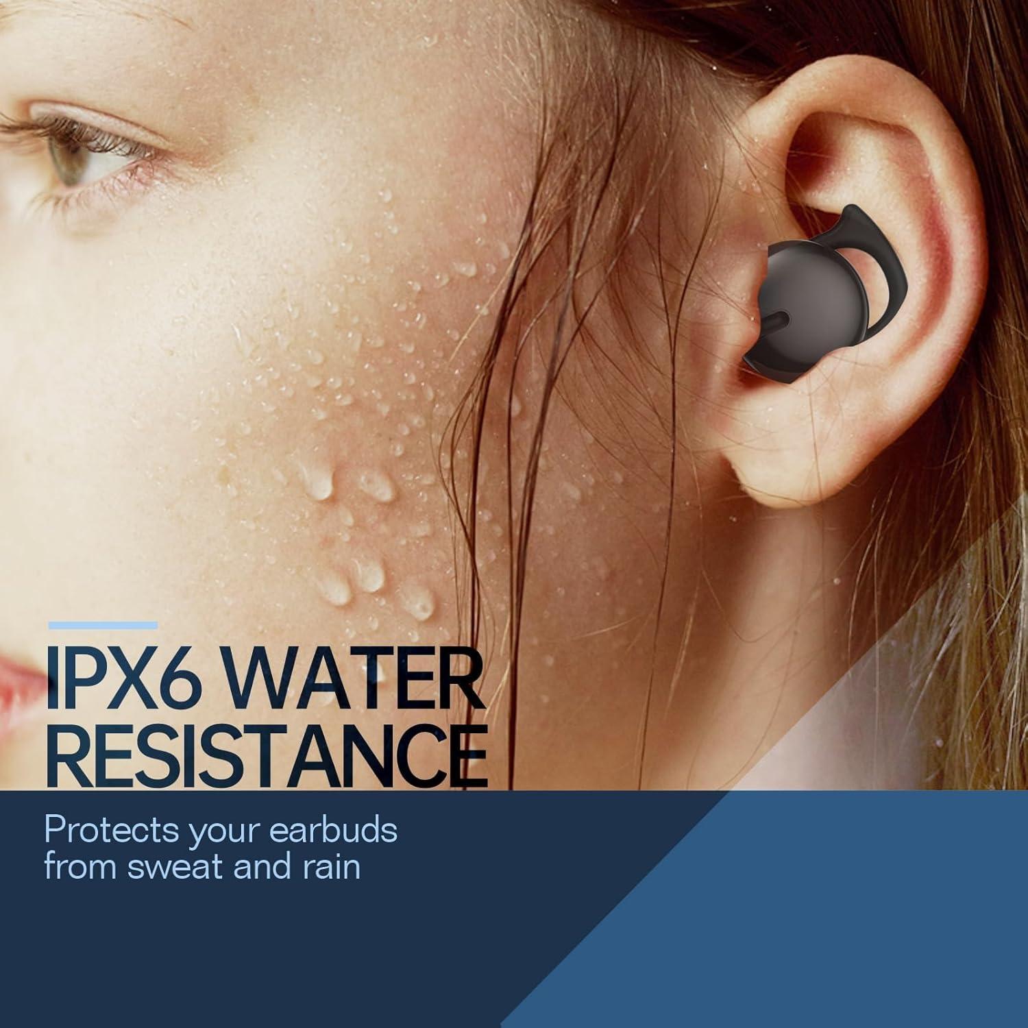 Invisible Sleep Headphones, Sleep Earbuds for Side Sleepers, Mini Noise Blocking Sleep Earphones, Bluetooth 5.3 Wireless Earbuds for Sleeping, Working, Black