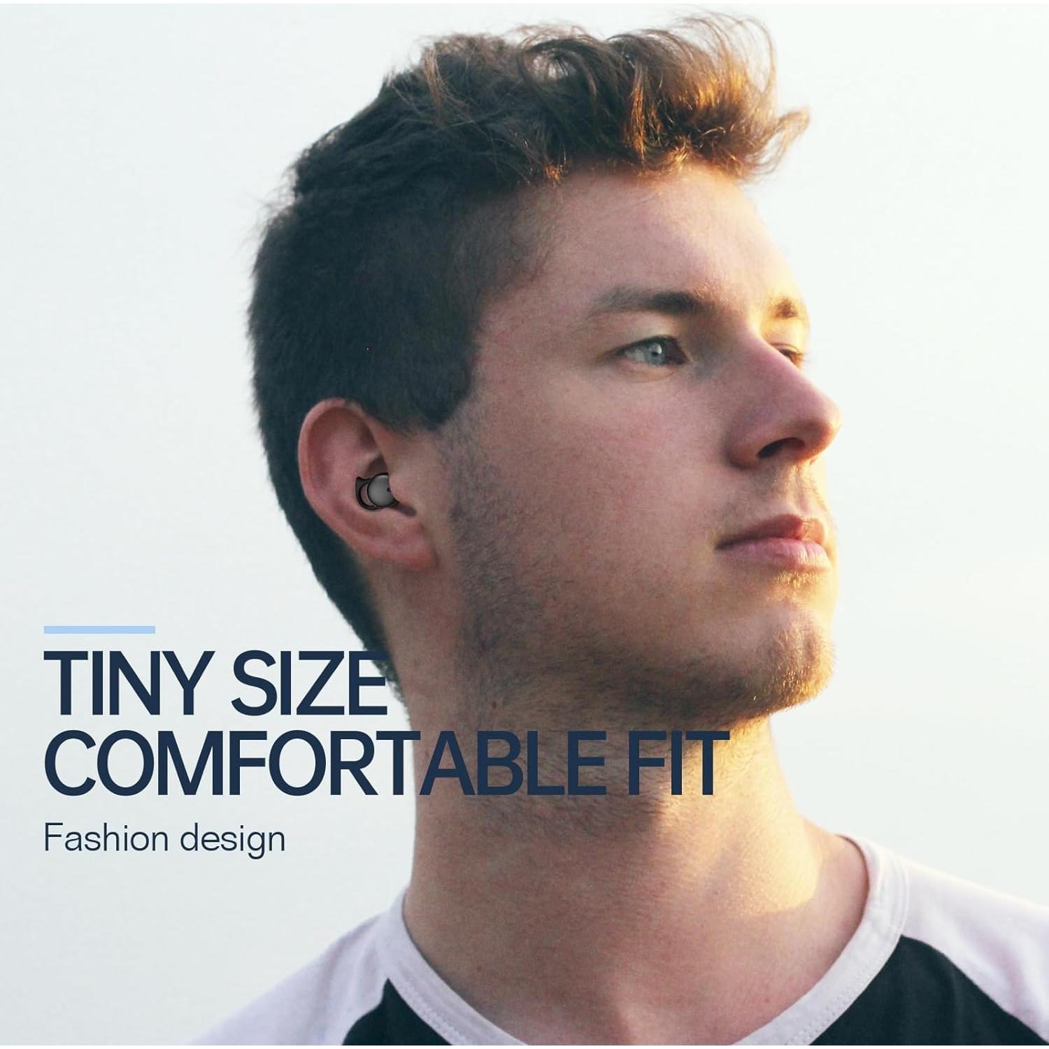 Invisible Sleep Headphones, Sleep Earbuds for Side Sleepers, Mini Noise Blocking Sleep Earphones, Bluetooth 5.3 Wireless Earbuds for Sleeping, Working, Black