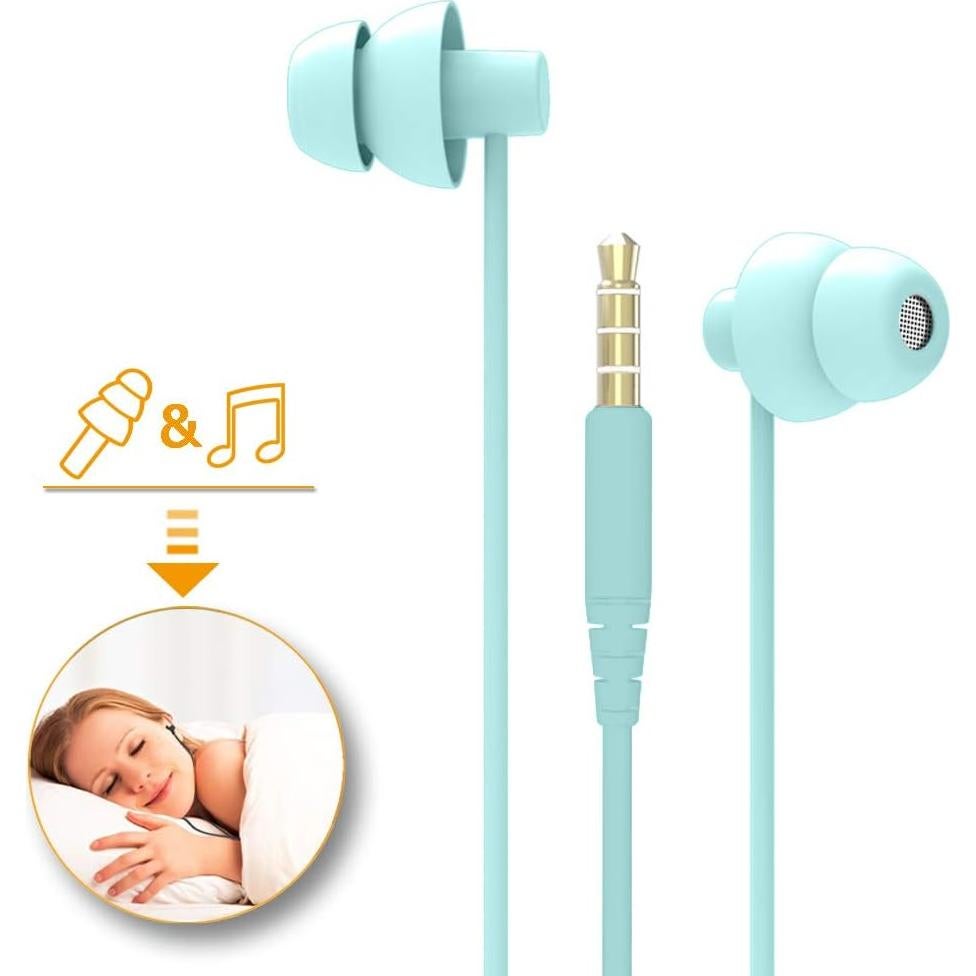 Sleep Soundproof Earbuds Headphones, Noise Isolating Soft Earbuds for Sleeping, Nighttime, Insomnia, Side Sleeper, Snoring, Travel, Meditation & Relaxation (Light Green)